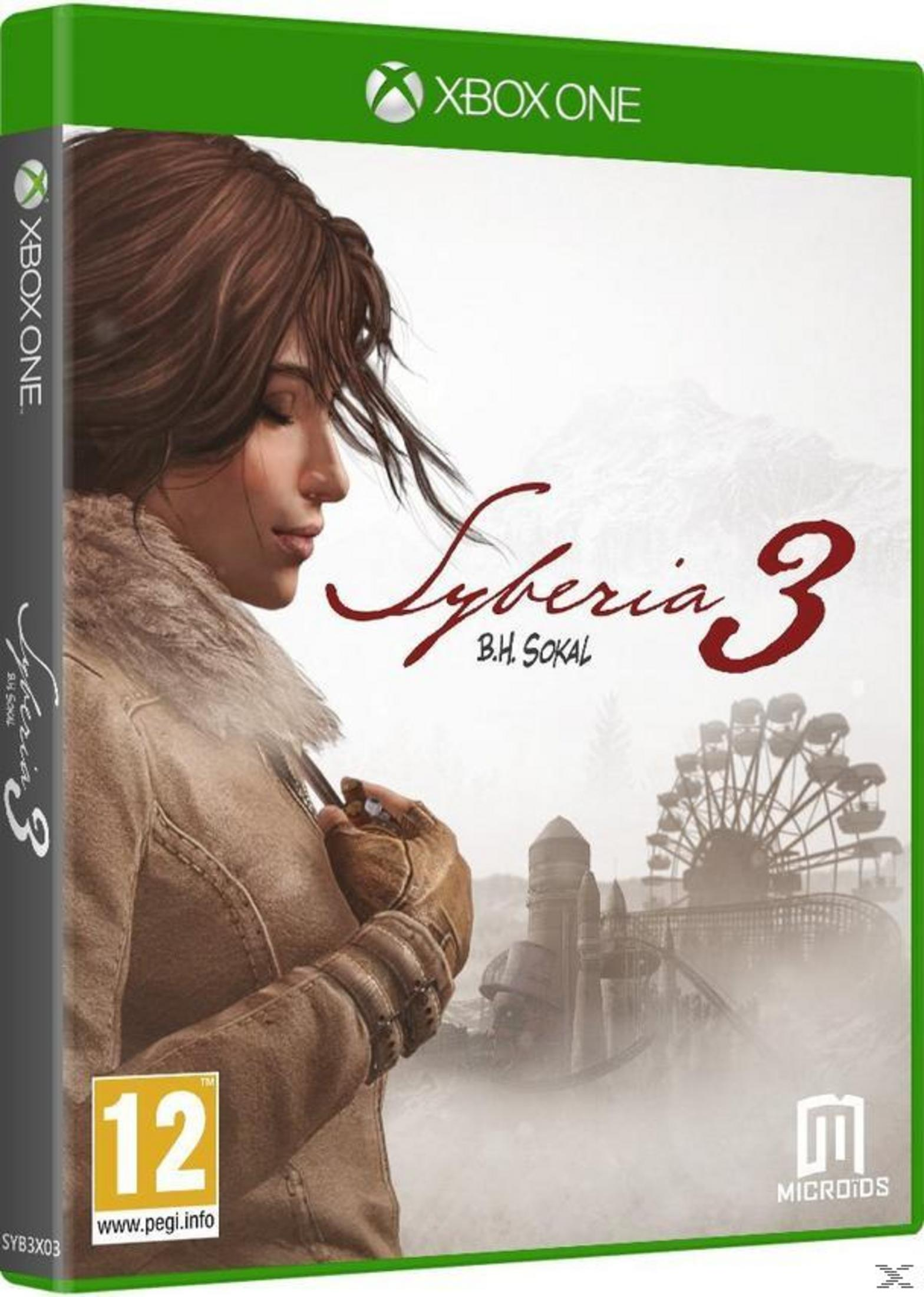Funda de Xbox One Syberia 3 con mujer en primer plano y noria al fondo.