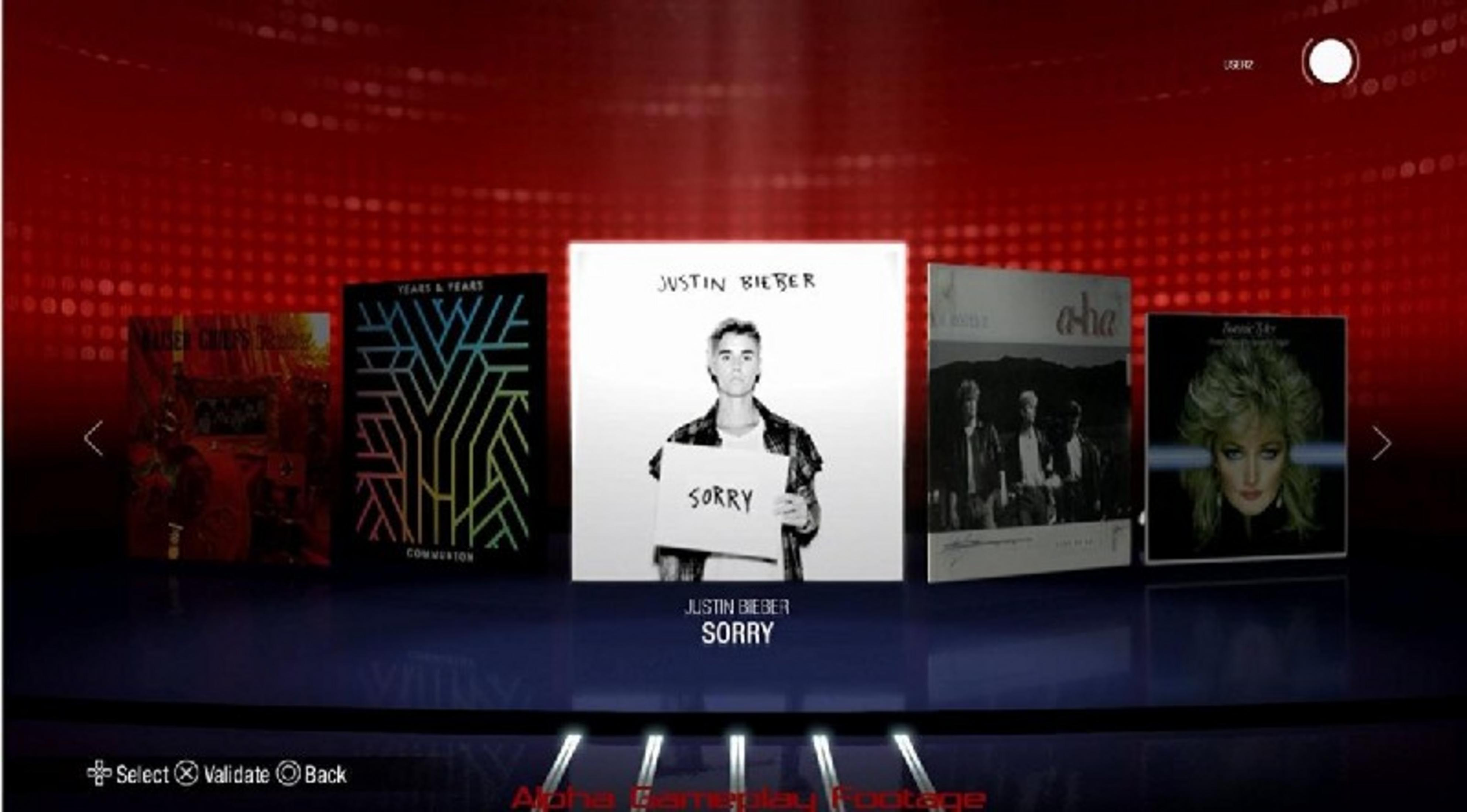 Copertine degli album mostrate: 'Sorry' di Justin Bieber, Years & Years, Aha e un'artista.