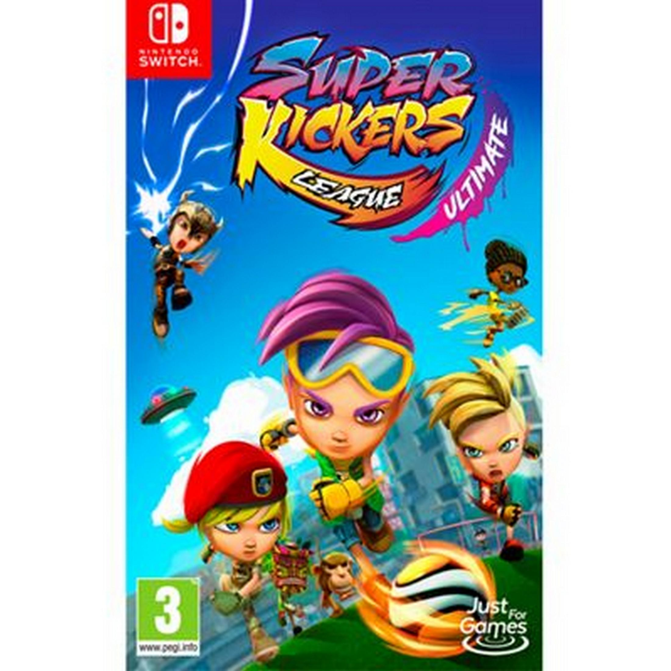 Copertina del gioco Super Kickers League Ultimate per Nintendo Switch con personaggi.