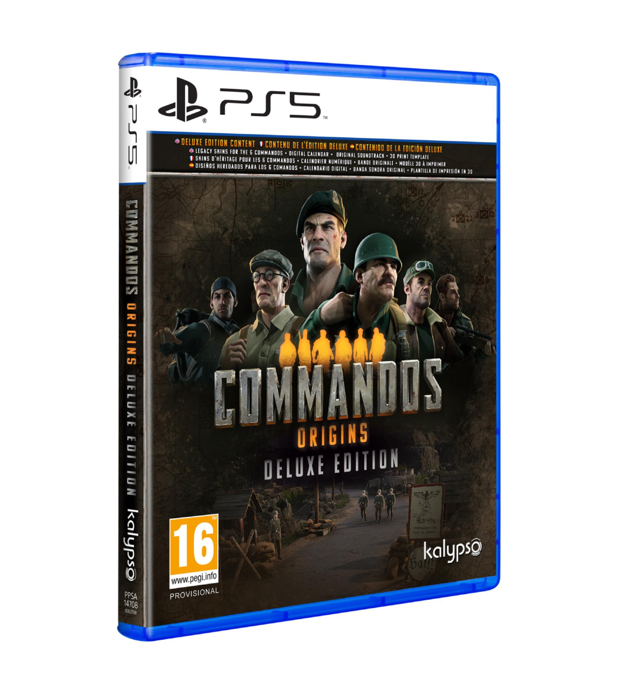 Custodia PS5: Commandos Origins Deluxe Edition con sei soldati in stile militare.