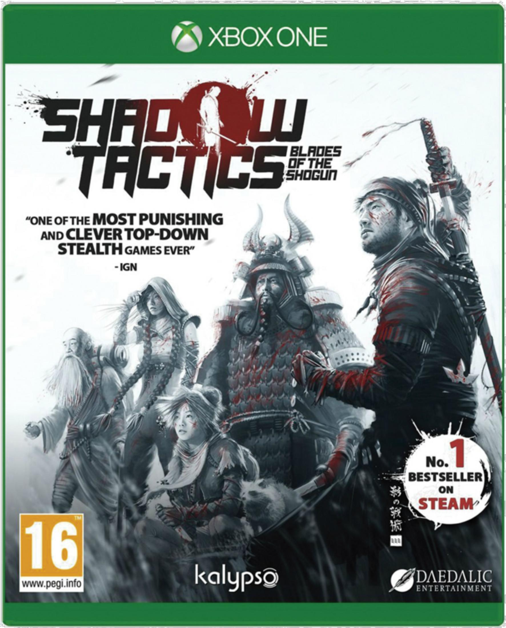 Copertina di Shadow Tactics: Blades of the Shogun, con 5 personaggi in abiti samurai.