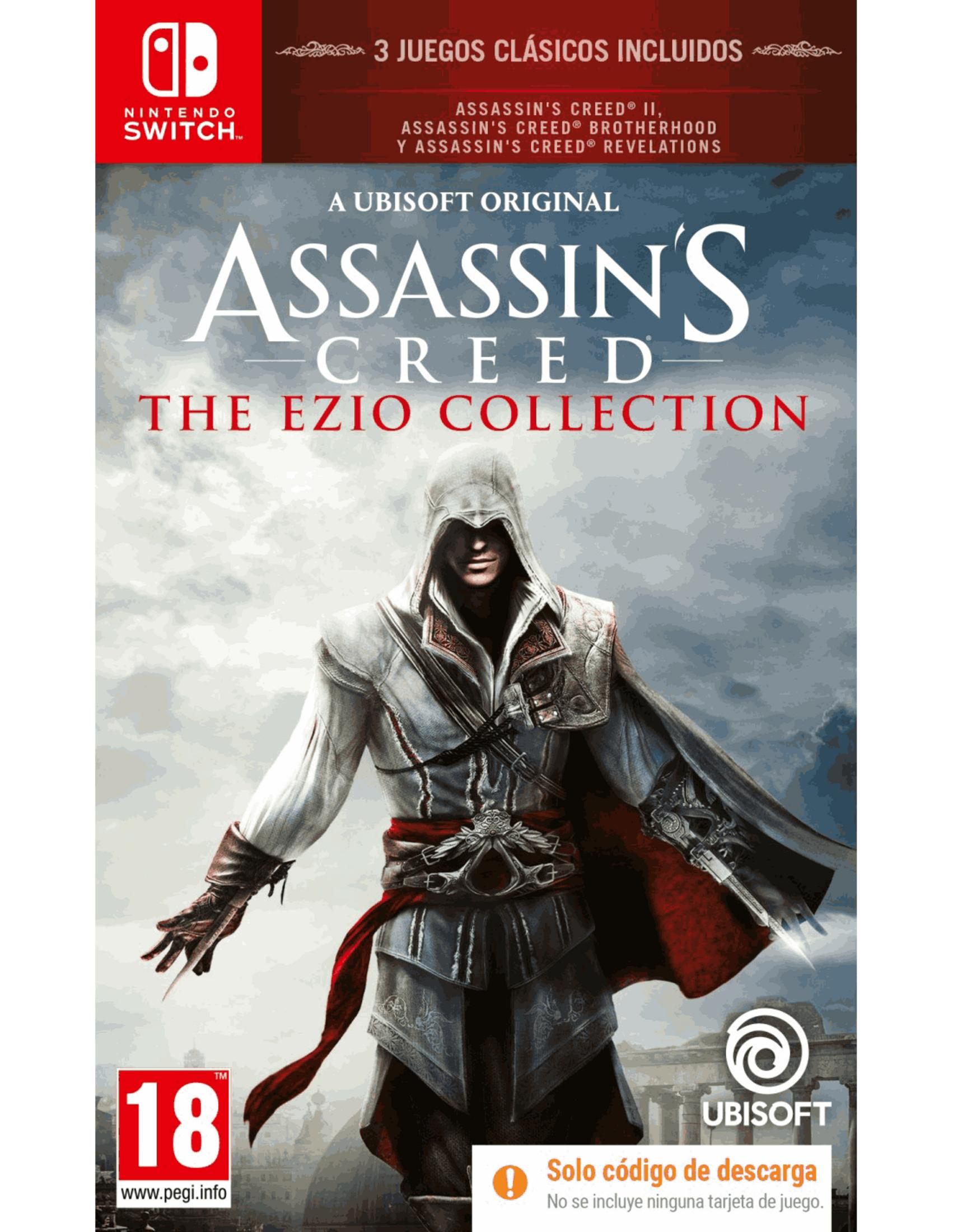 Portada de Assassin's Creed: The Ezio Collection para Nintendo Switch, con Ezio Auditore.