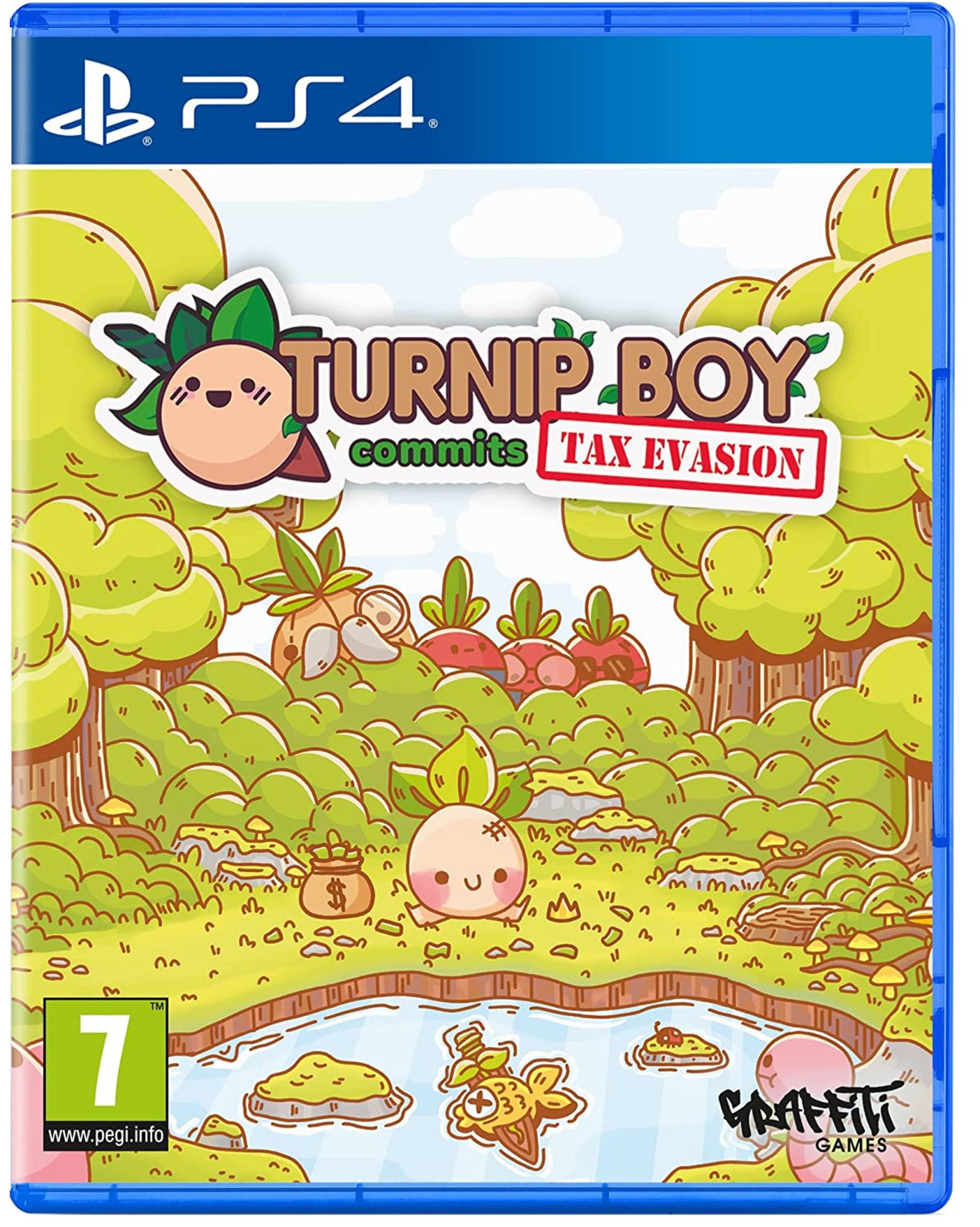 Copertina gioco PS4: Turnip Boy commette evasione fiscale. Con rapa cartone animato.