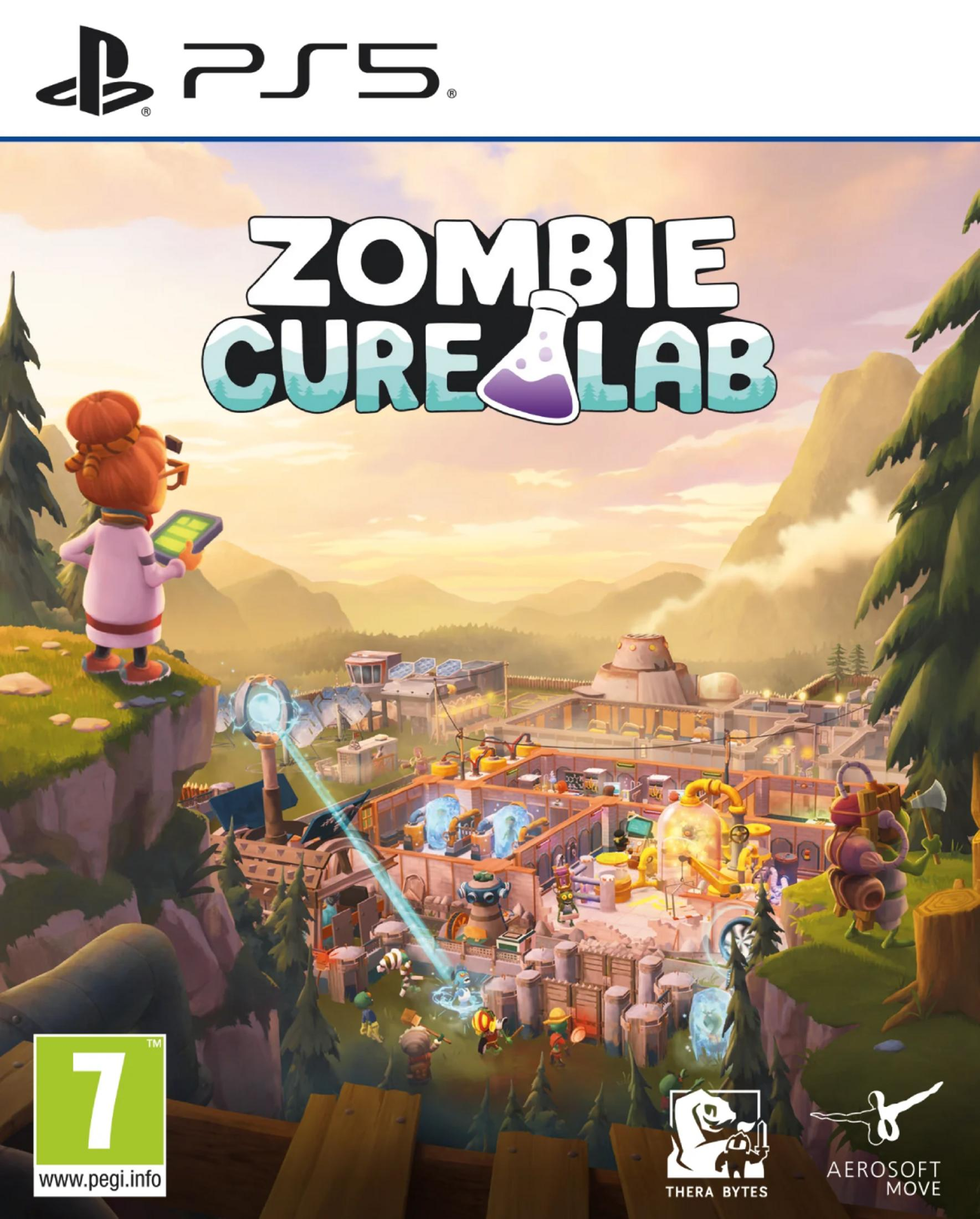 Copertina gioco PS5: Scienziata domina un laboratorio con zombie e macchine curative.