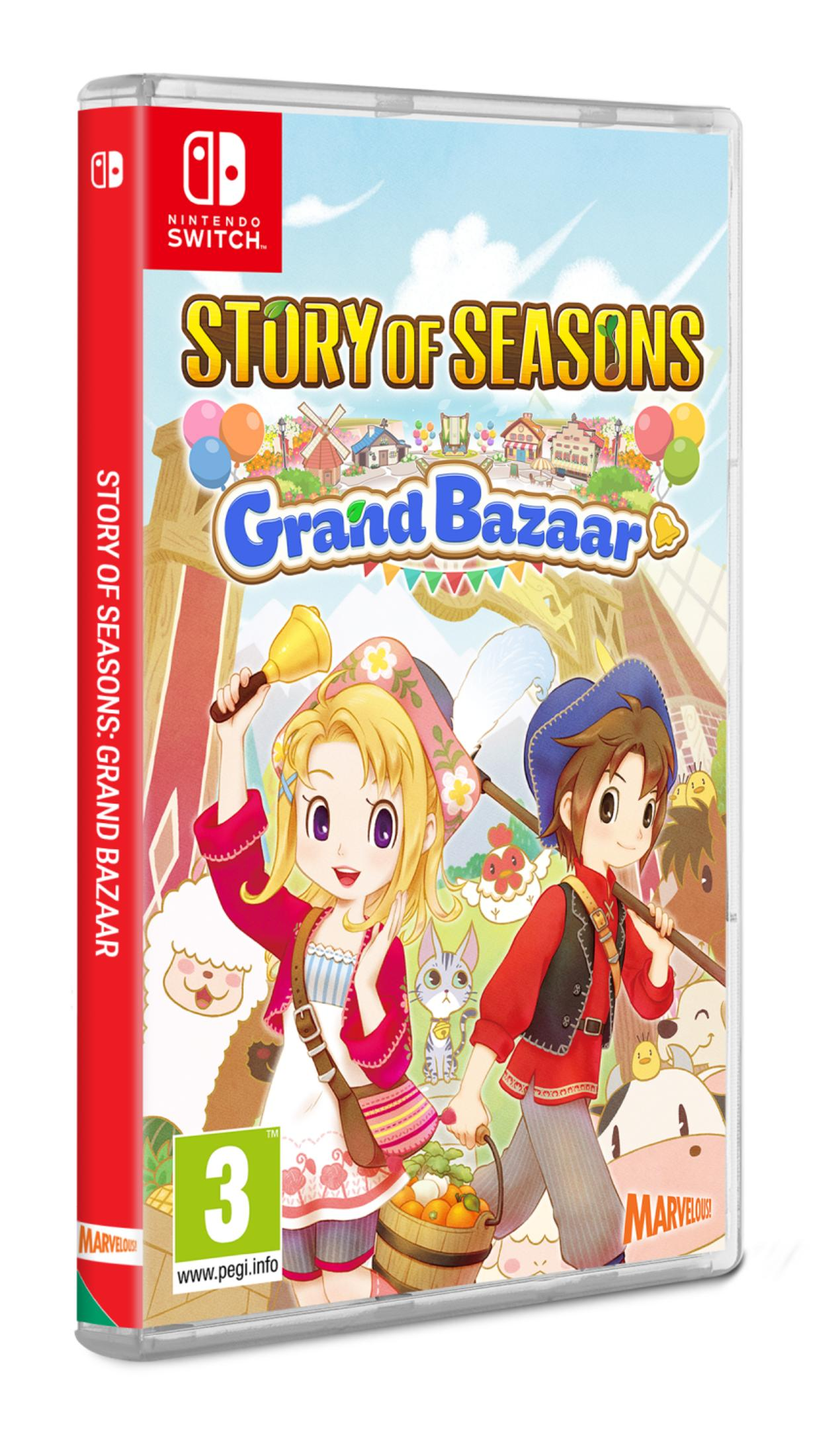 Custodia per gioco Nintendo Switch per Story of Seasons: Grand Bazaar, con personaggi anime.