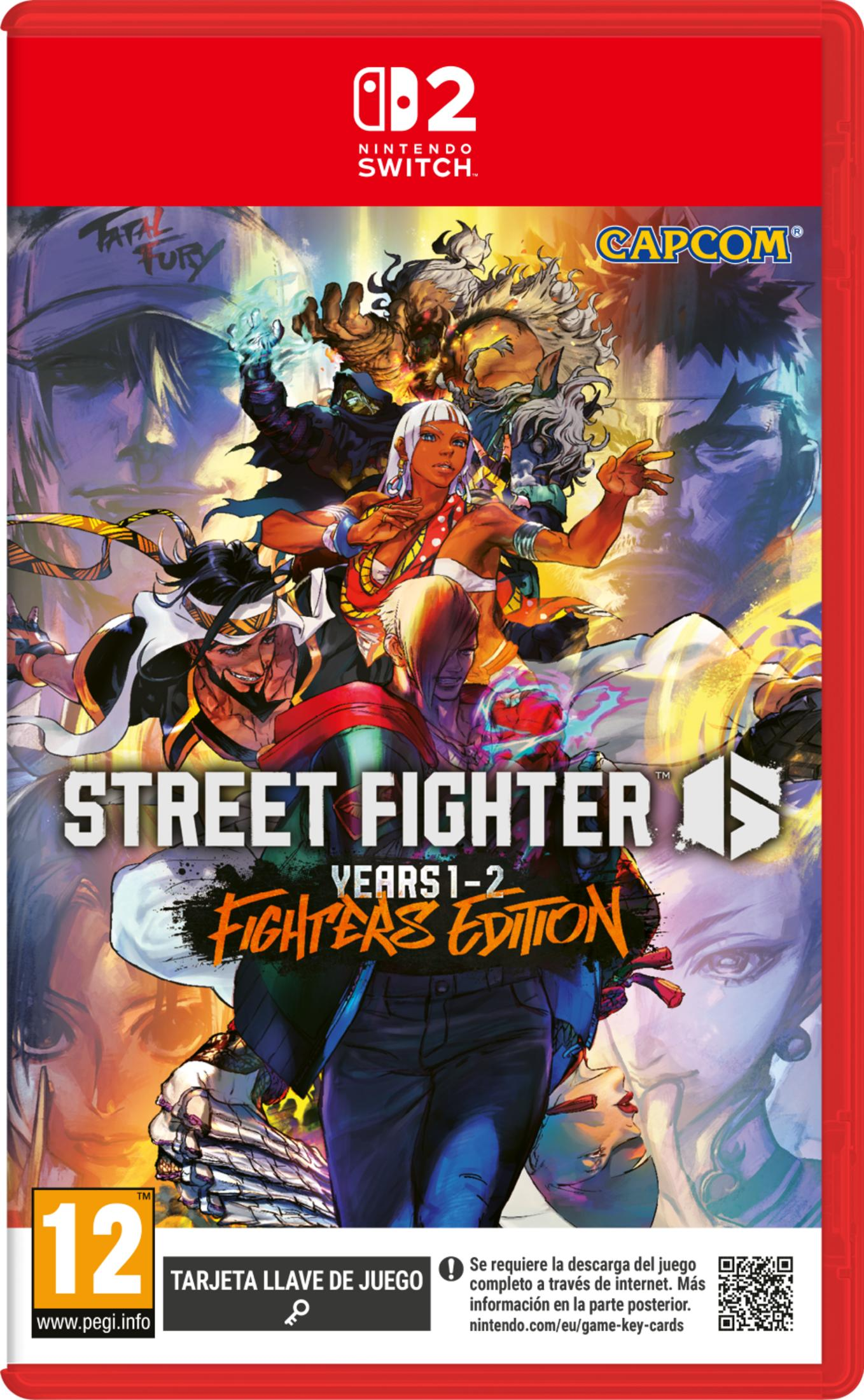 Portada de Street Fighter: Fighters Edition con varios personajes y logo de Nintendo Switch.