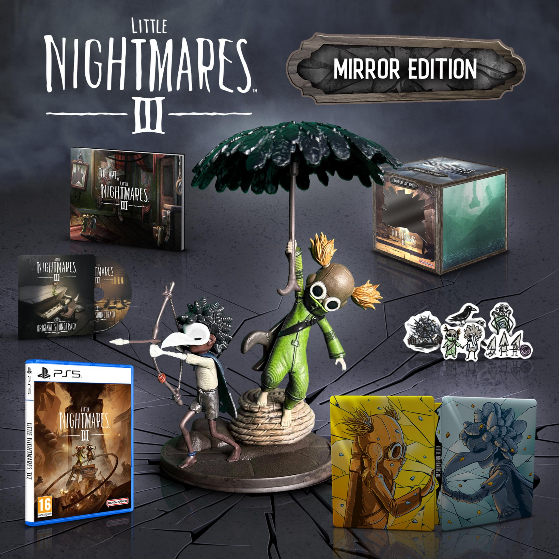 Little Nightmares III Mirror Edition con figure, giochi, colonna sonora e artbook.