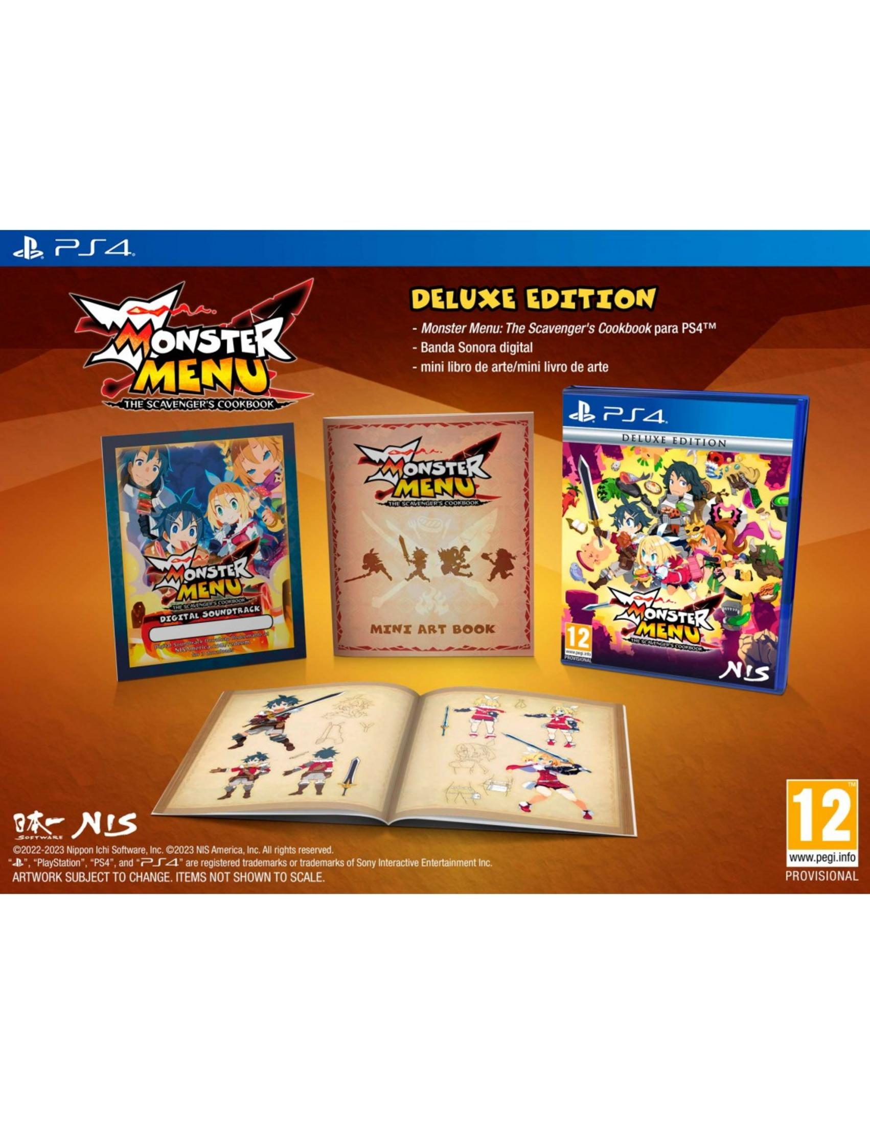 Edición Deluxe para PS4 de Monster Menu: The Scavenger's Cookbook con artbook y banda sonora.