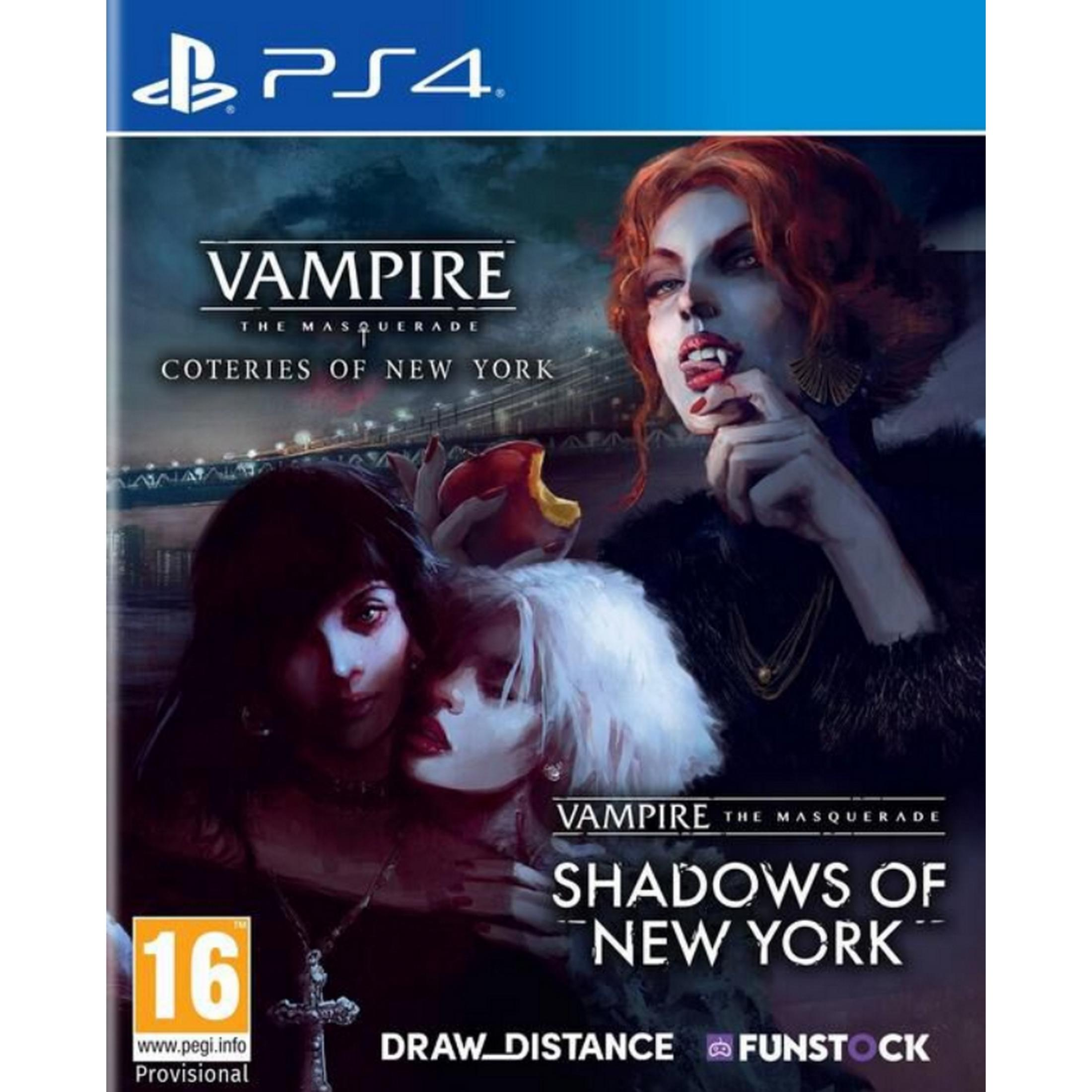 Portada de "Vampire: The Masquerade - Shadows of New York" con vampiros.
