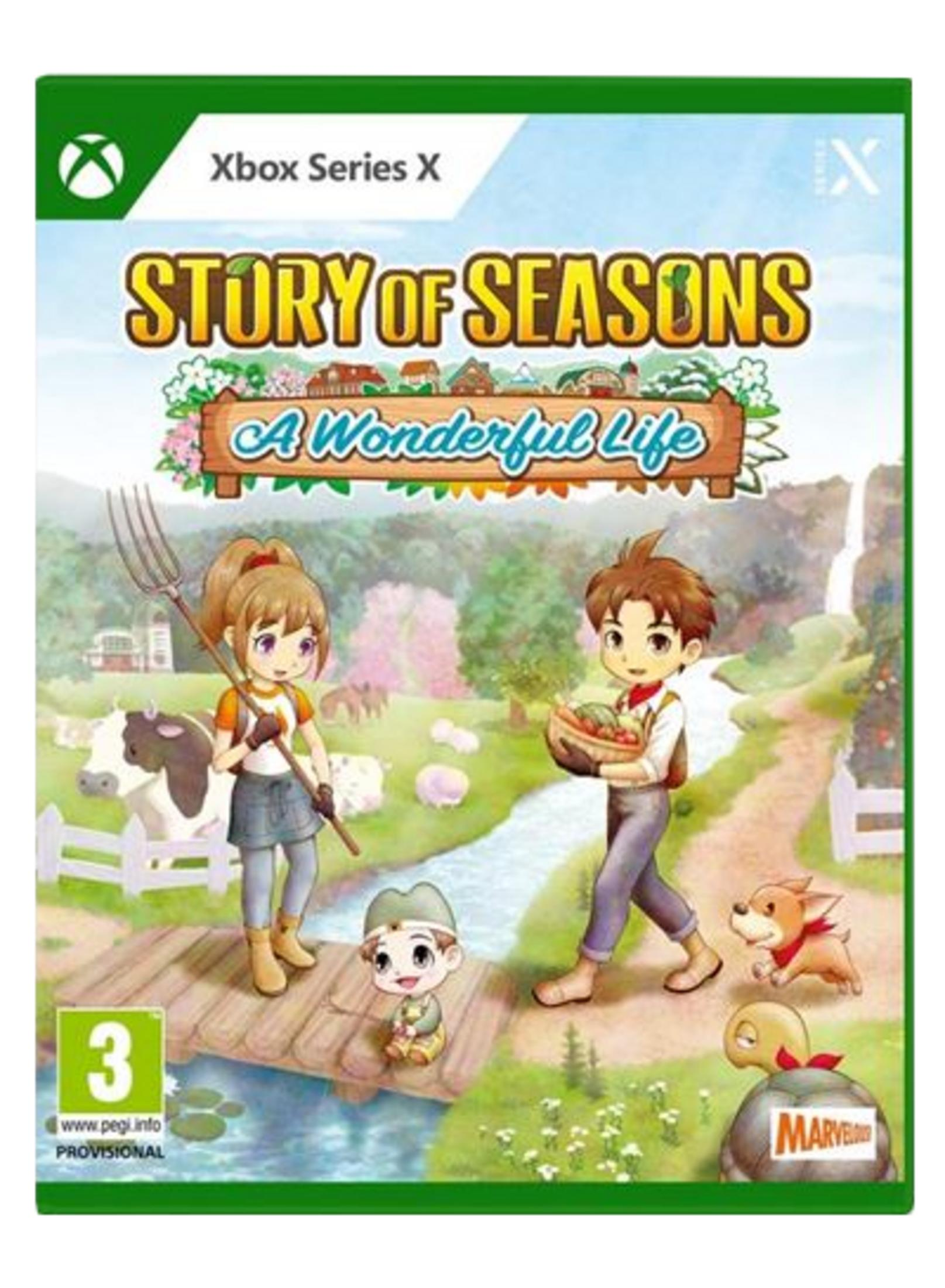 Couverture du jeu : garçon et fille style anime avec animaux et ferme.
