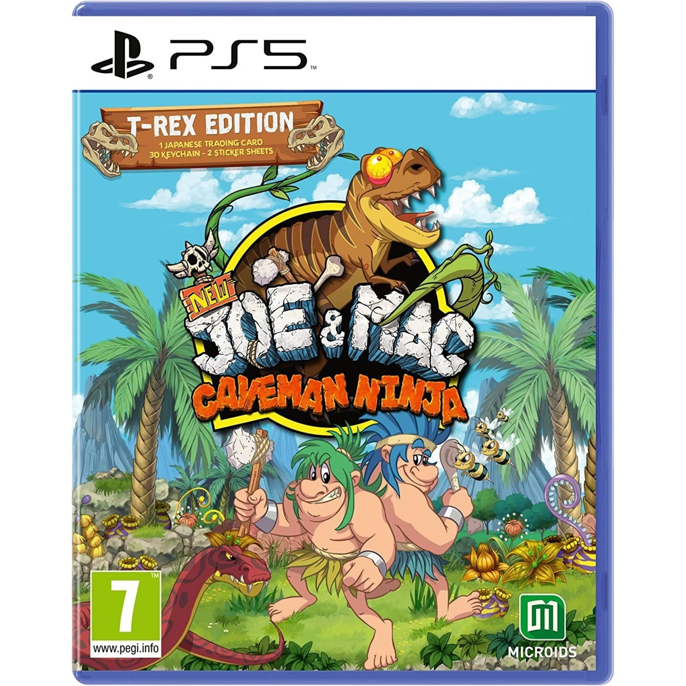 Portada del juego PS5 Joe & Mac Caveman Ninja, Edición T-Rex.