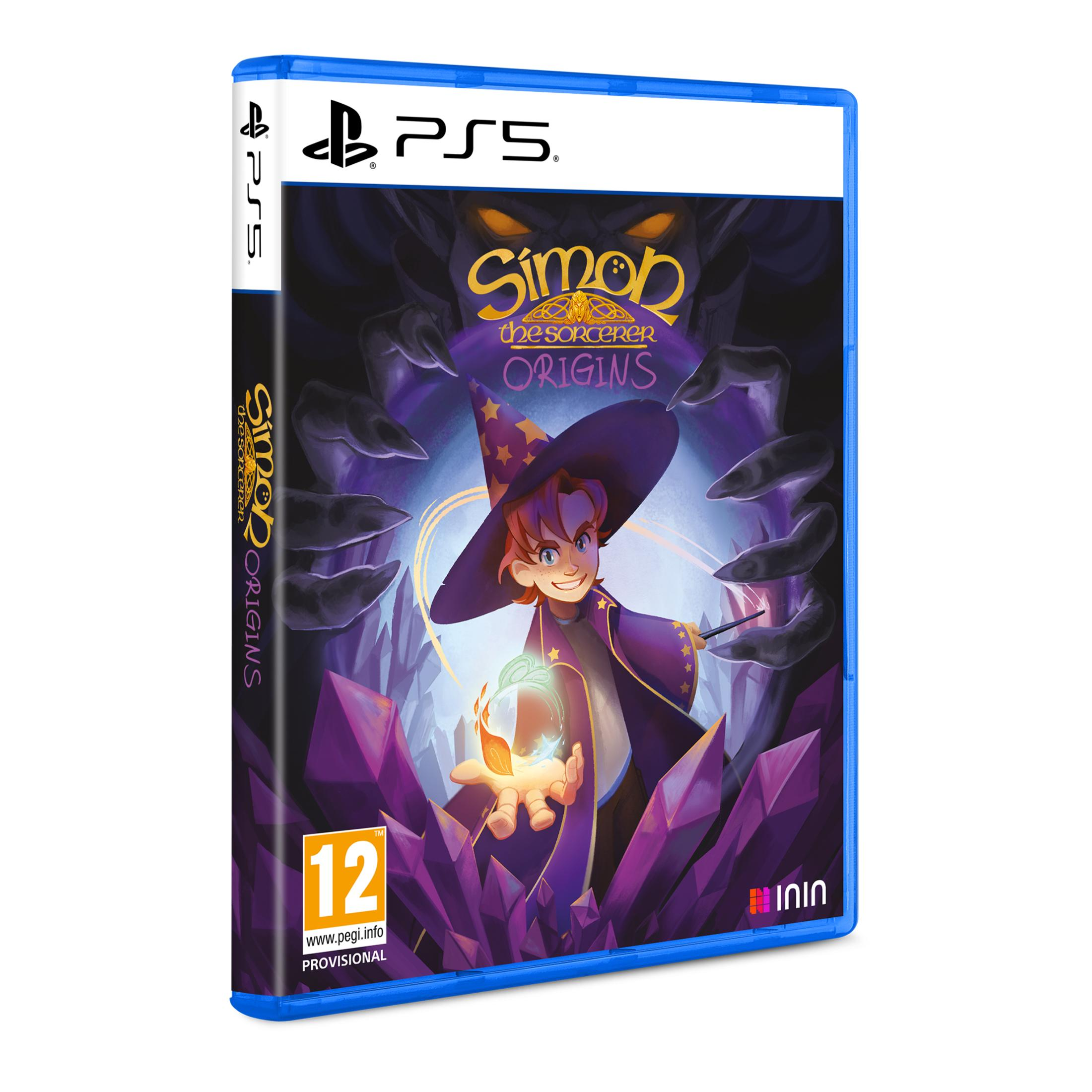 Custodia gioco PS5 con Simon il Mago che tiene una bacchetta magica.