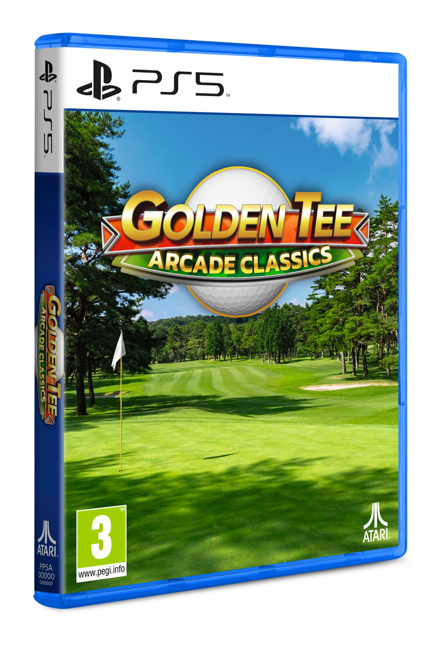 Custodia gioco PS5 per Golden Tee Arcade Classics, mostra un campo da golf.