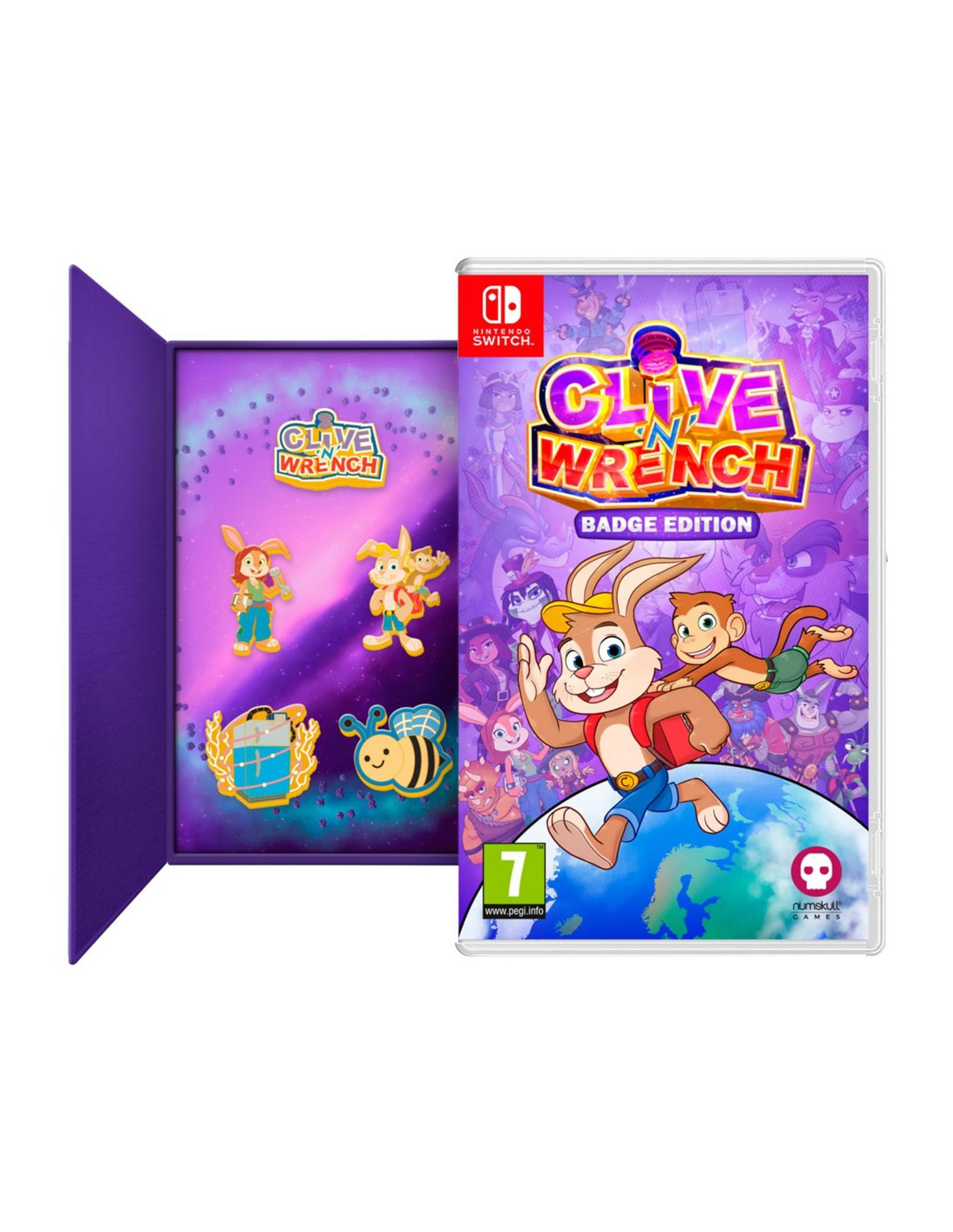 Clive N Wrench Badge Edition per Nintendo Switch con figure e custodia.