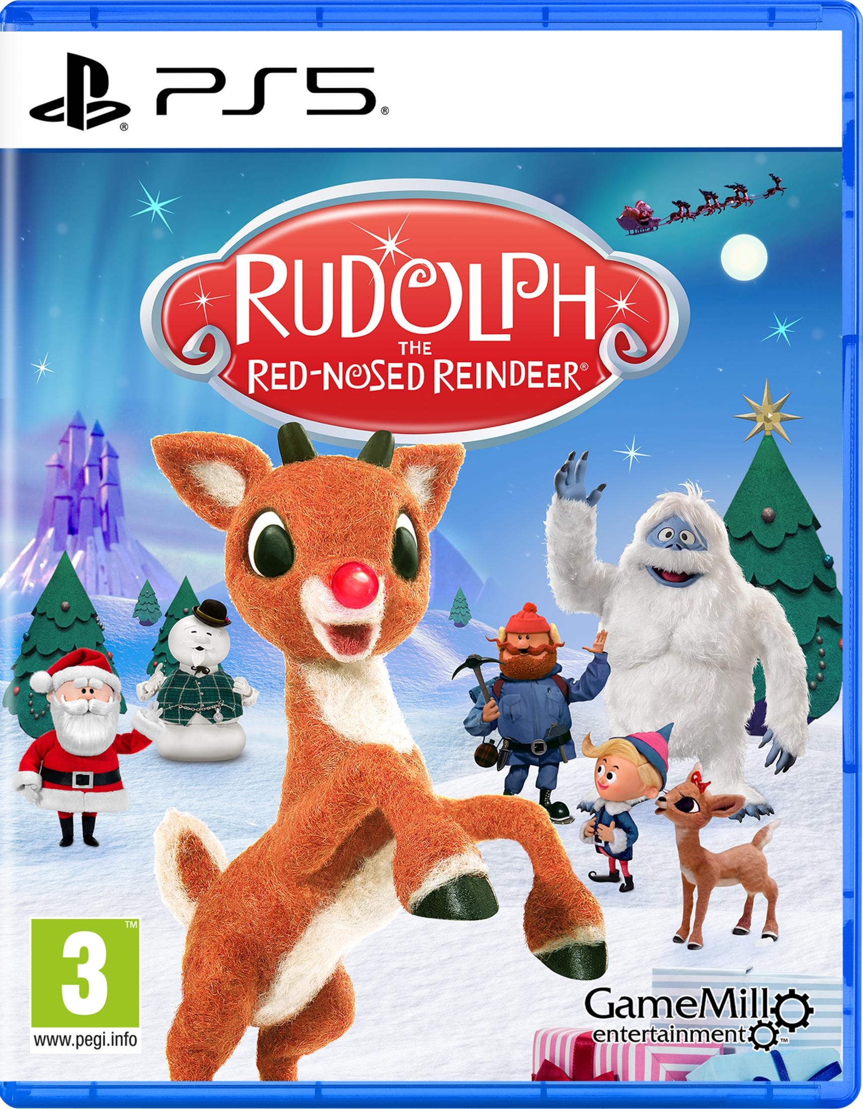 Portada del juego Rudolph el reno de la nariz roja PS5.