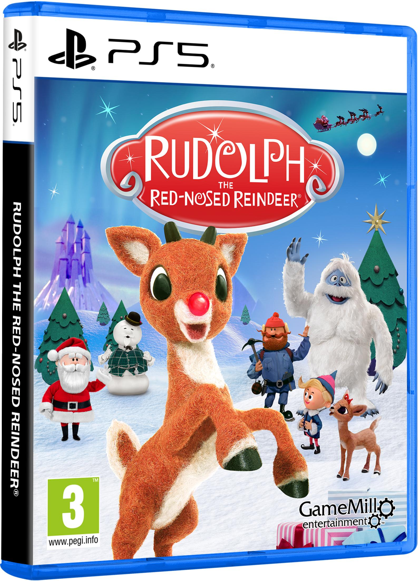 Portada del juego de Rudolph el reno de la nariz roja para PS5.