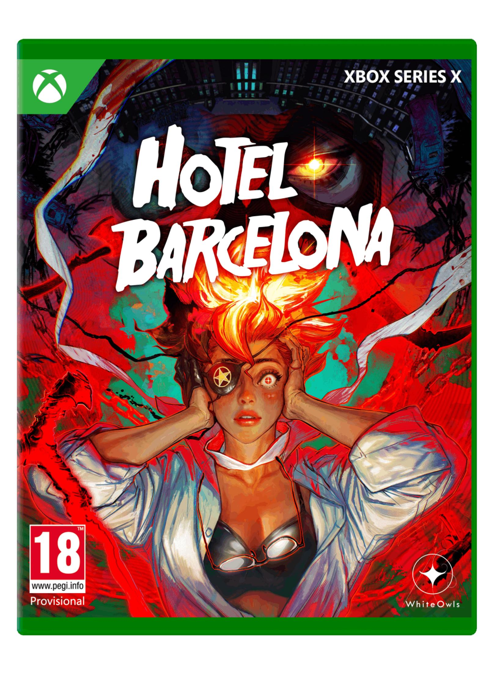 Una espeluznante portada de Hotel Barcelona con una mujer de cabello llameante tapándose los oídos.