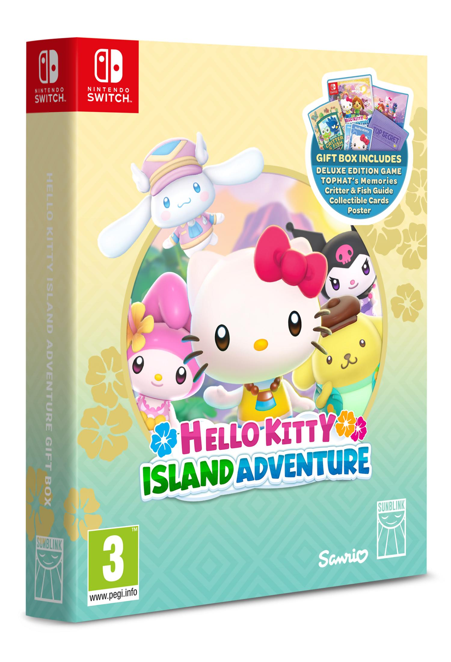Confezione regalo Hello Kitty Island Adventure con gioco e gadget.