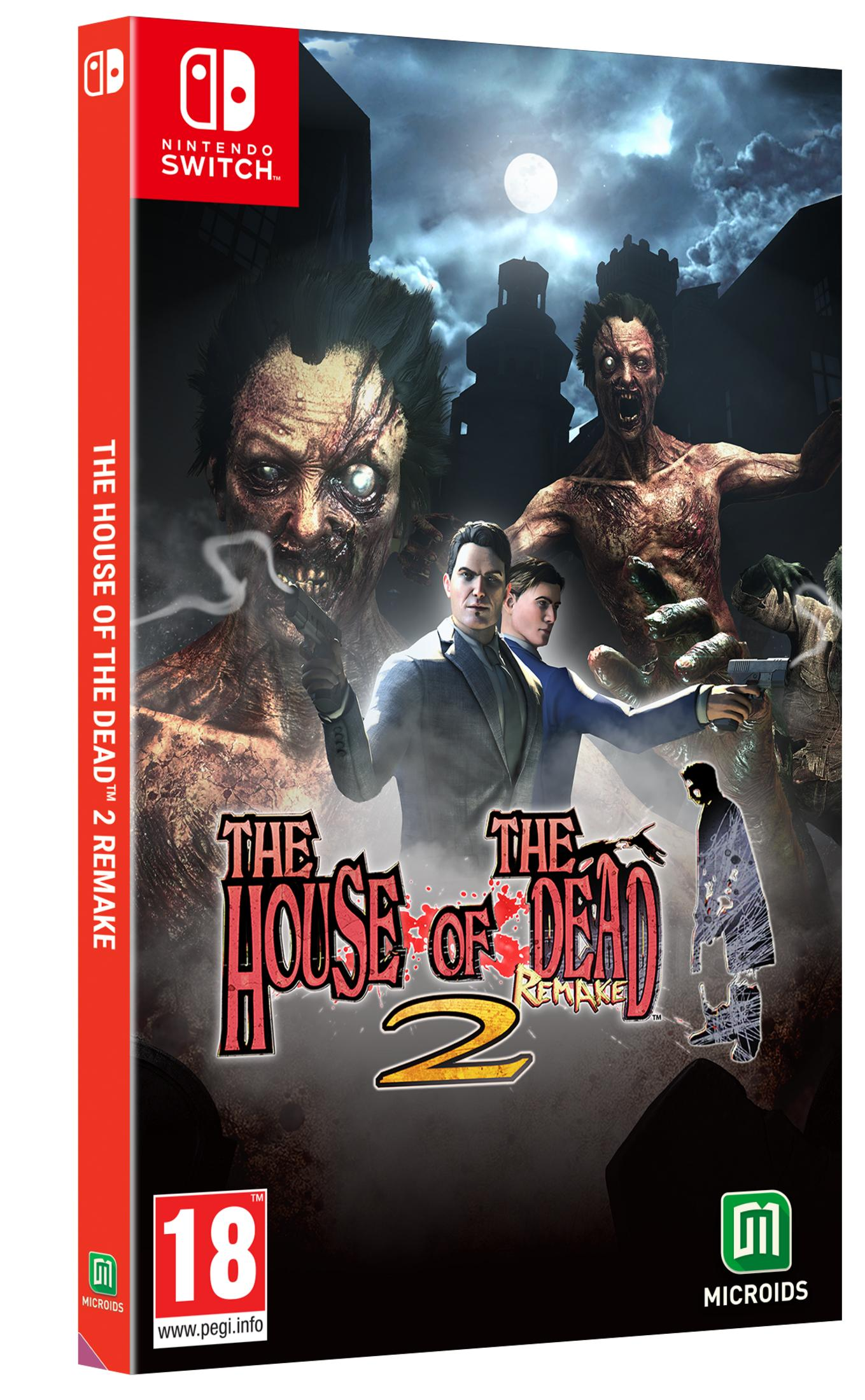 Gioco Nintendo Switch "The House of the Dead 2 Remake" con zombi e uomini.