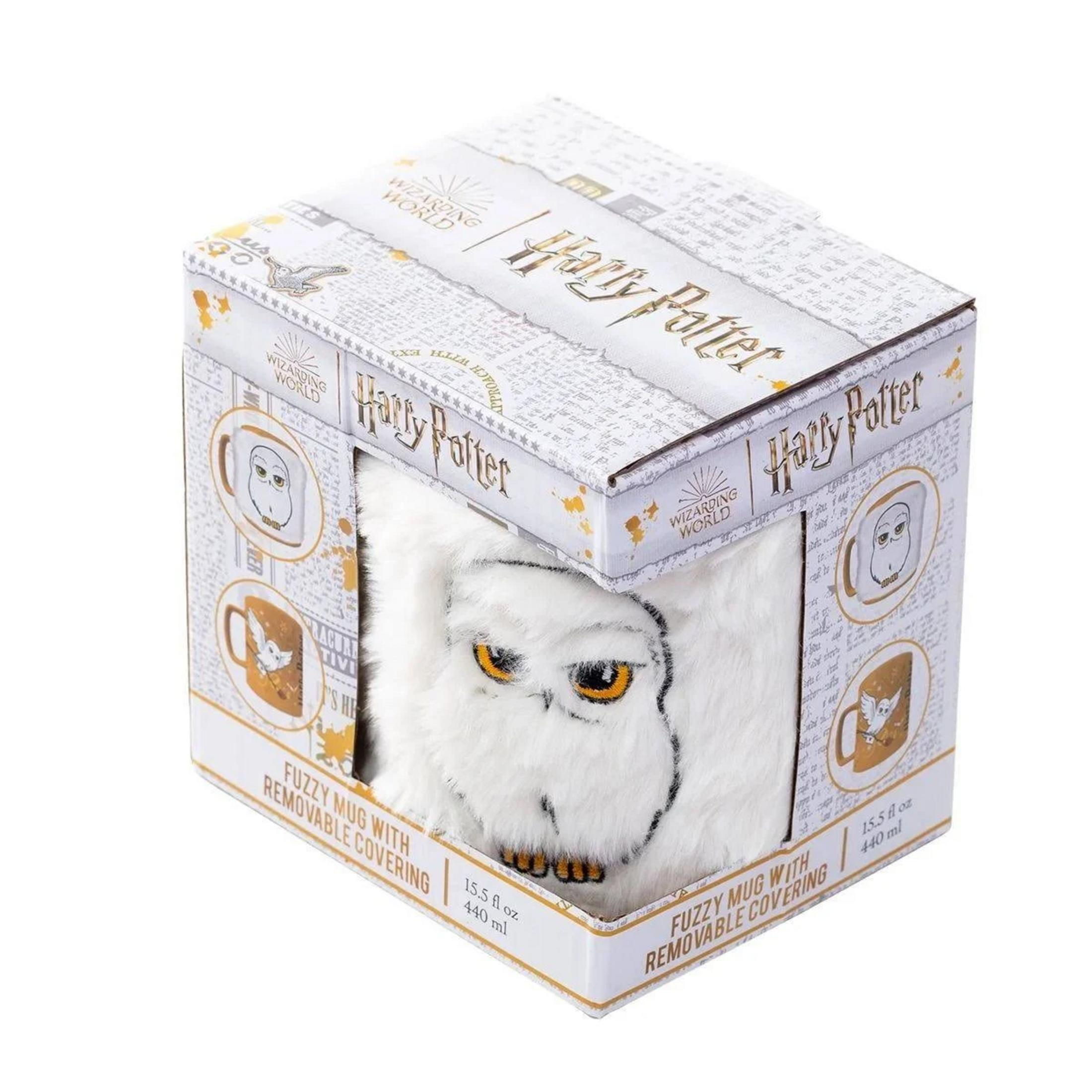 Harry Potter Tasse mit abnehmbarem Bezug, Hedwig Motiv.