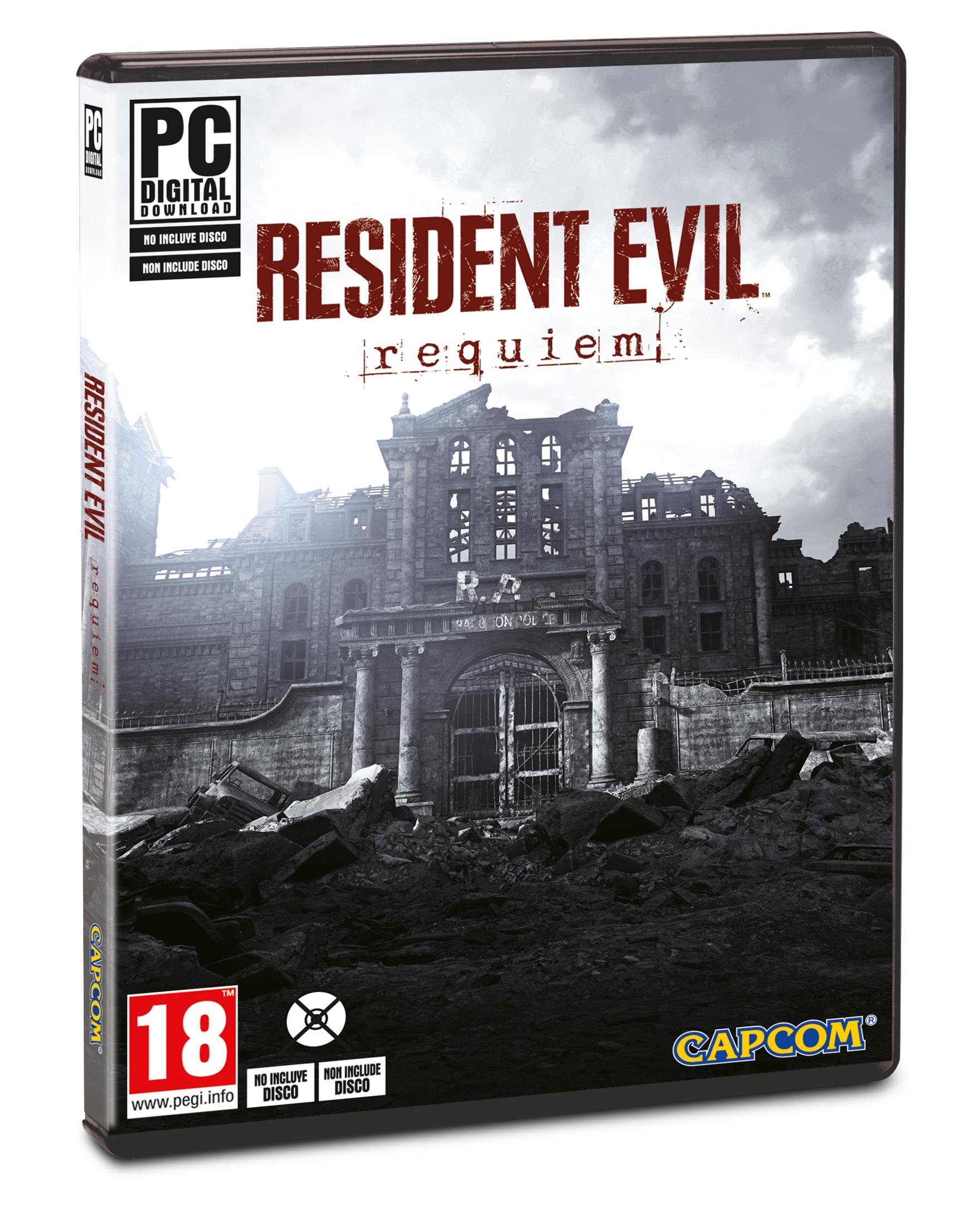 Copertina gioco PC Resident Evil Requiem con villa in rovina e detriti.