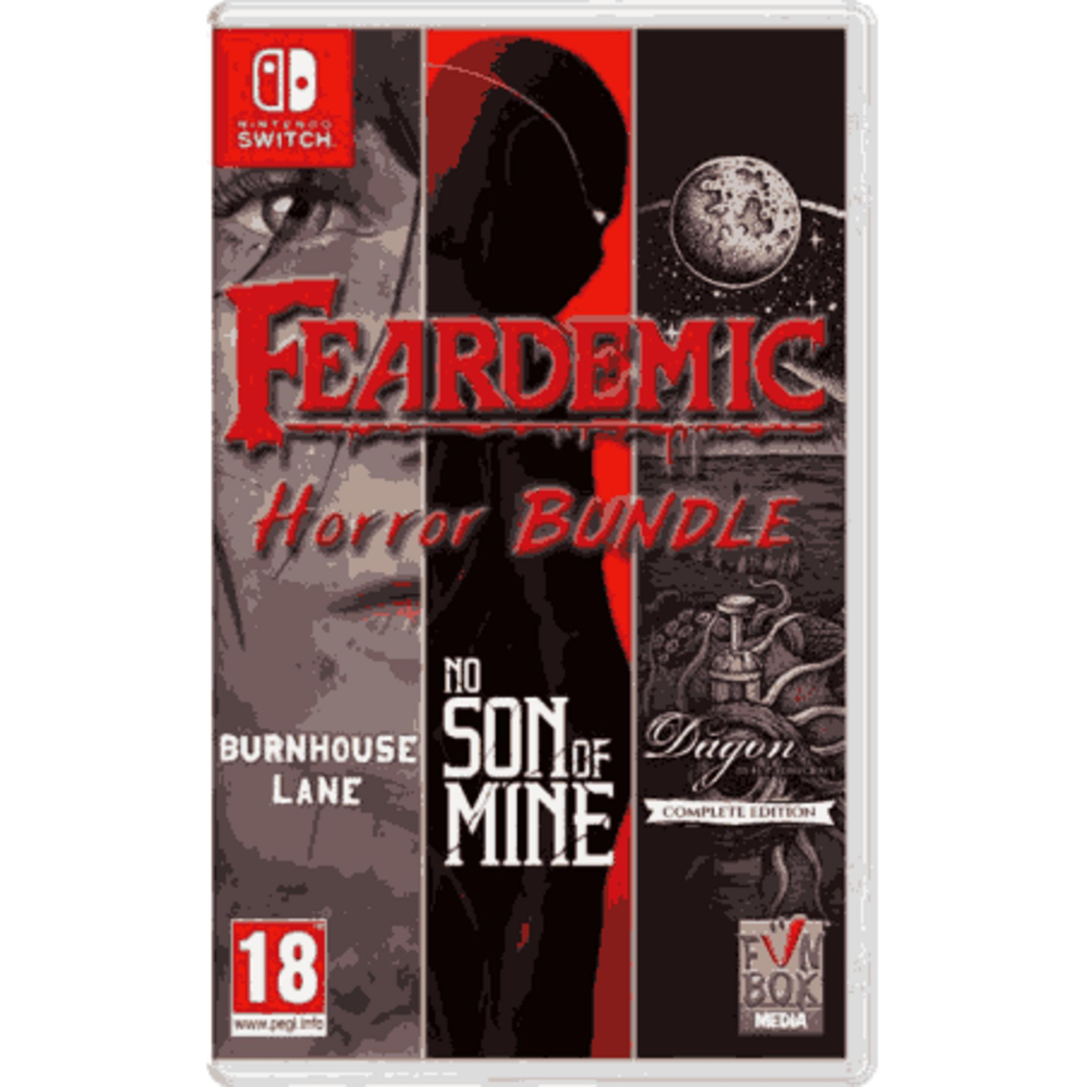 Custodia gioco Nintendo Switch per "FEARDEMIC Horror Bundle" e "Son of Mine".