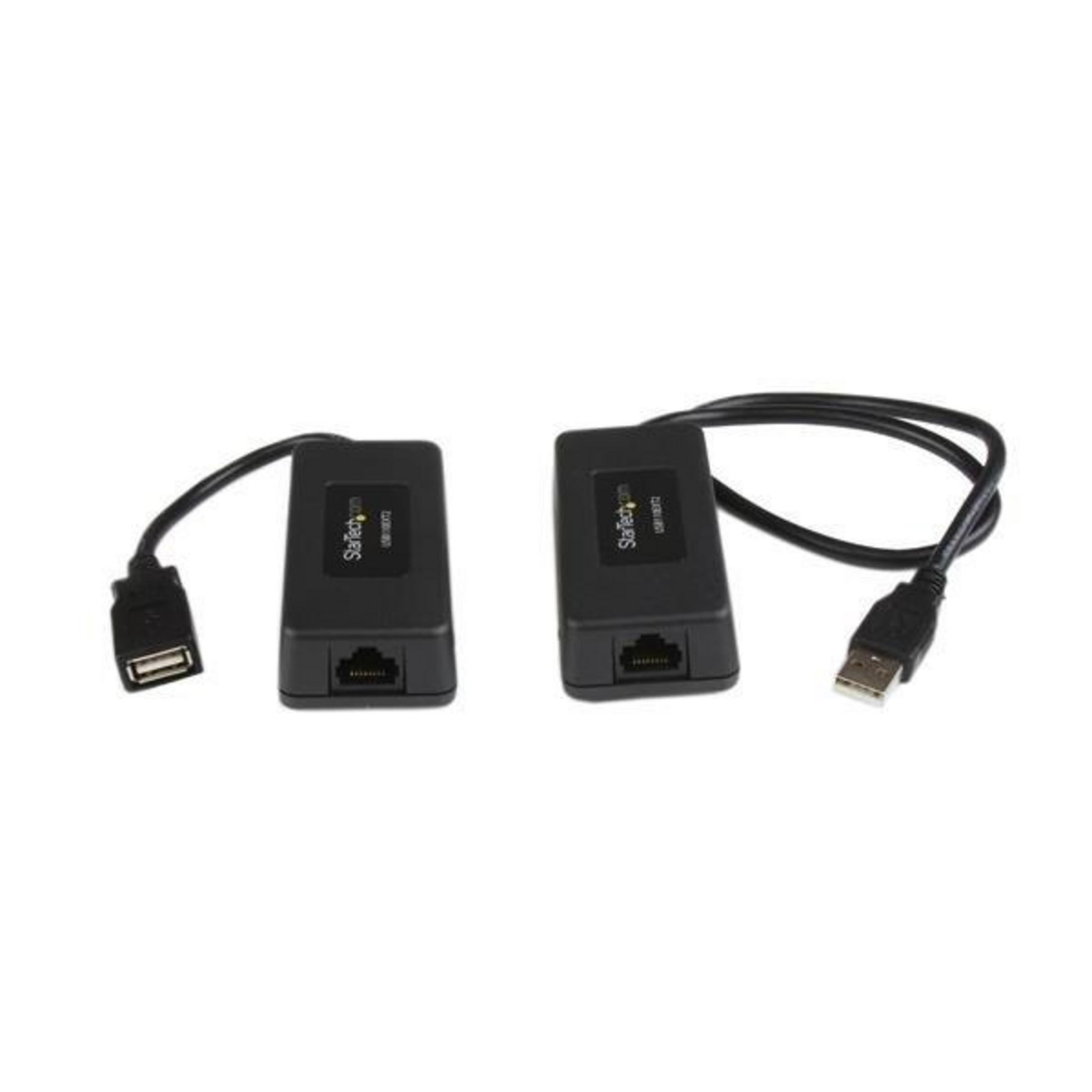 Due adattatori USB a Ethernet neri con cavi e porte su sfondo bianco.