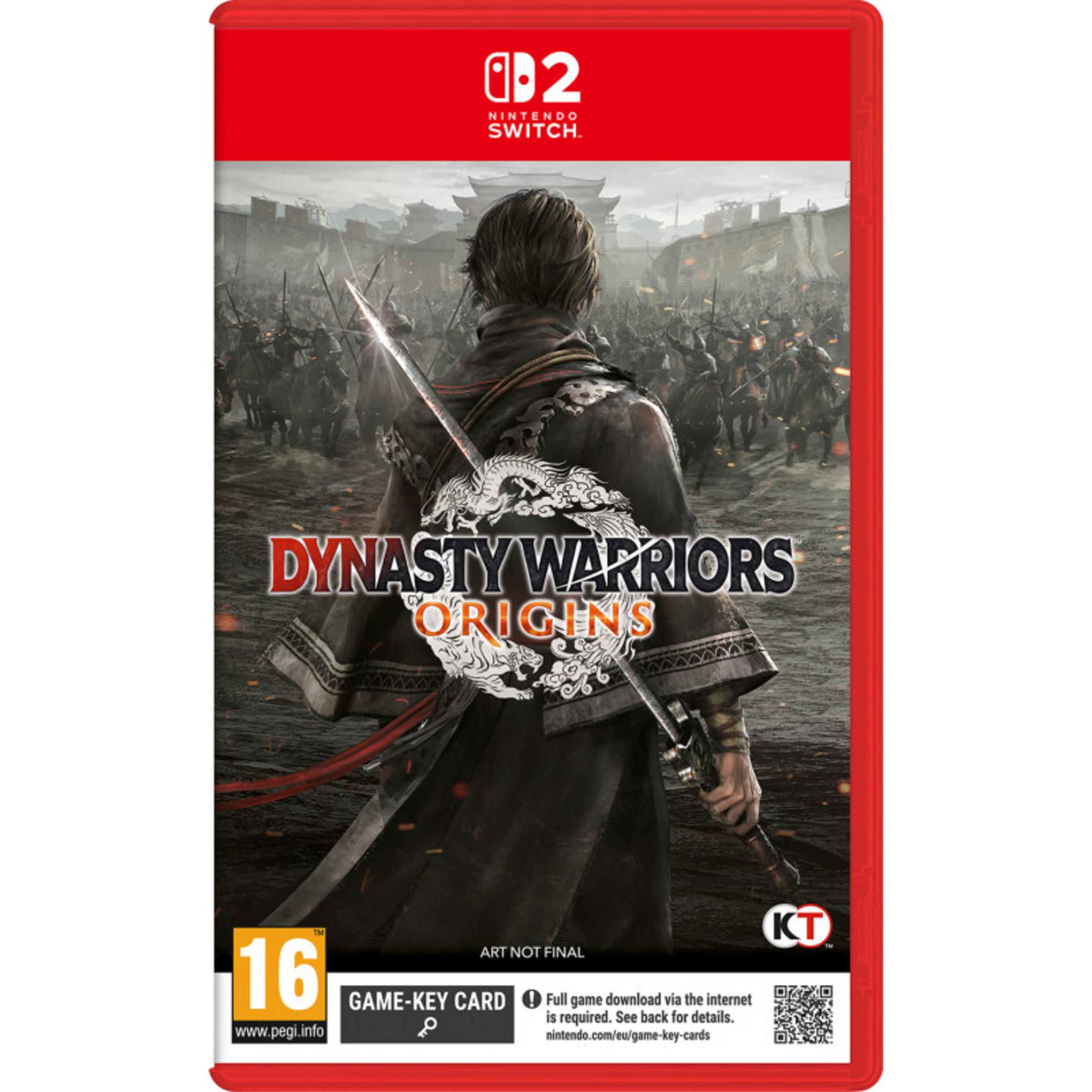 Custodia gioco Nintendo Switch "Dynasty Warriors Origins" con guerriero ed esercito.