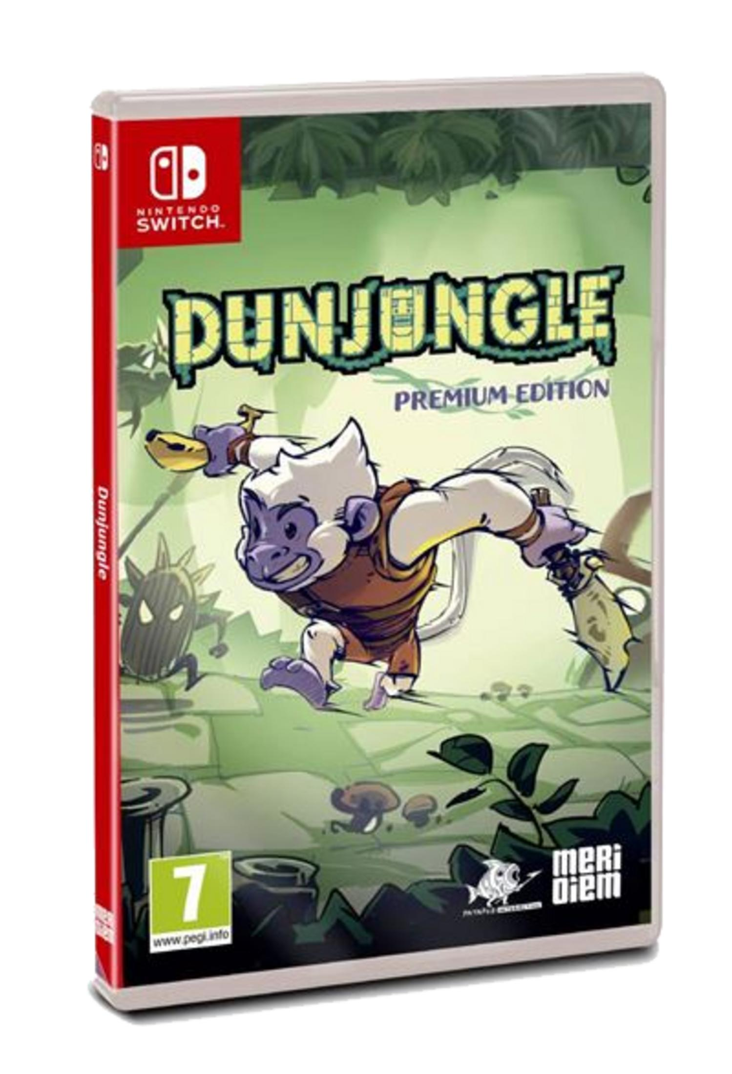 La carátula del juego muestra un personaje mono corriendo en un entorno selvático.