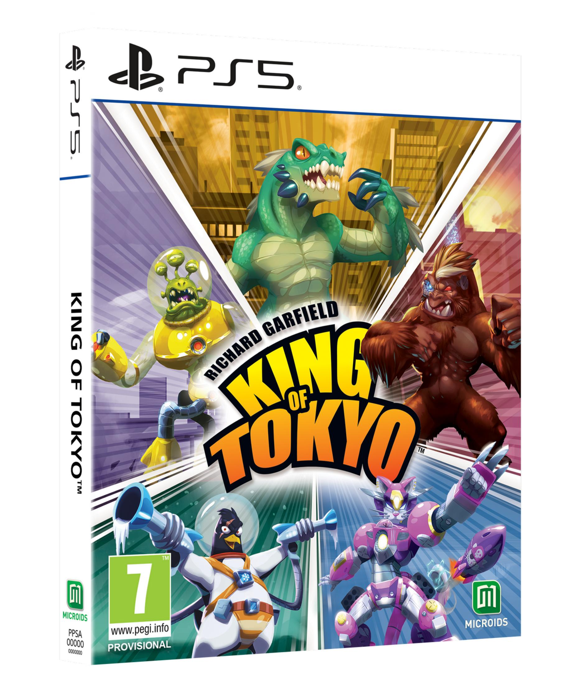 Copertina del gioco PS5 con quattro mostri: Godzilla, alieno, gorilla e pinguino.