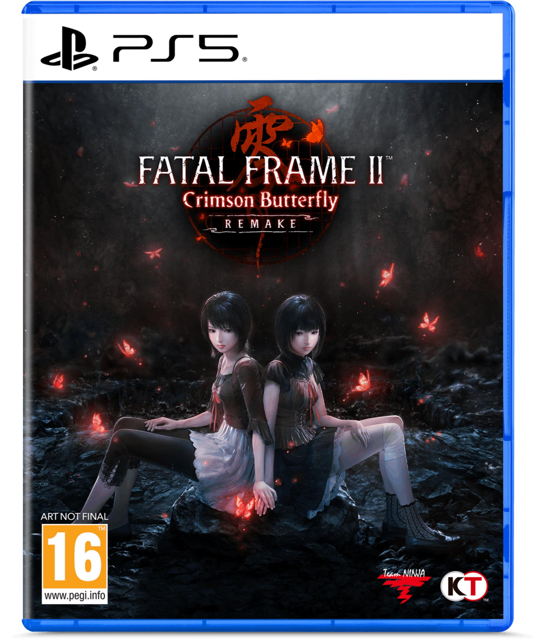 Copertina Fatal Frame II Remake: Due ragazze sedute su rocce circondate da farfalle rosse.