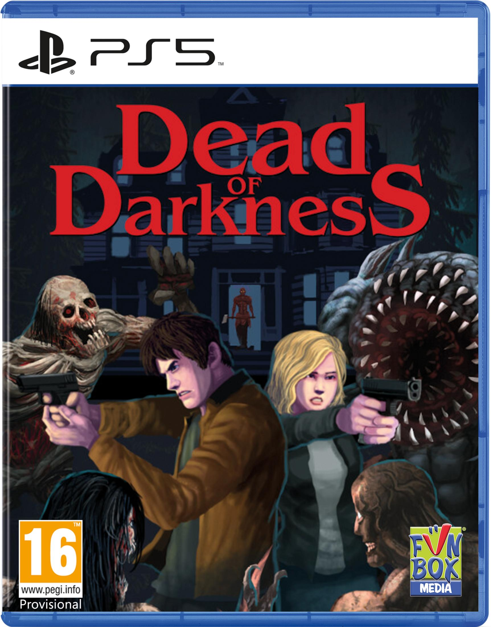 Copertina del gioco: Sopravvissuti con pistole combattono mostri davanti a una casa buia.