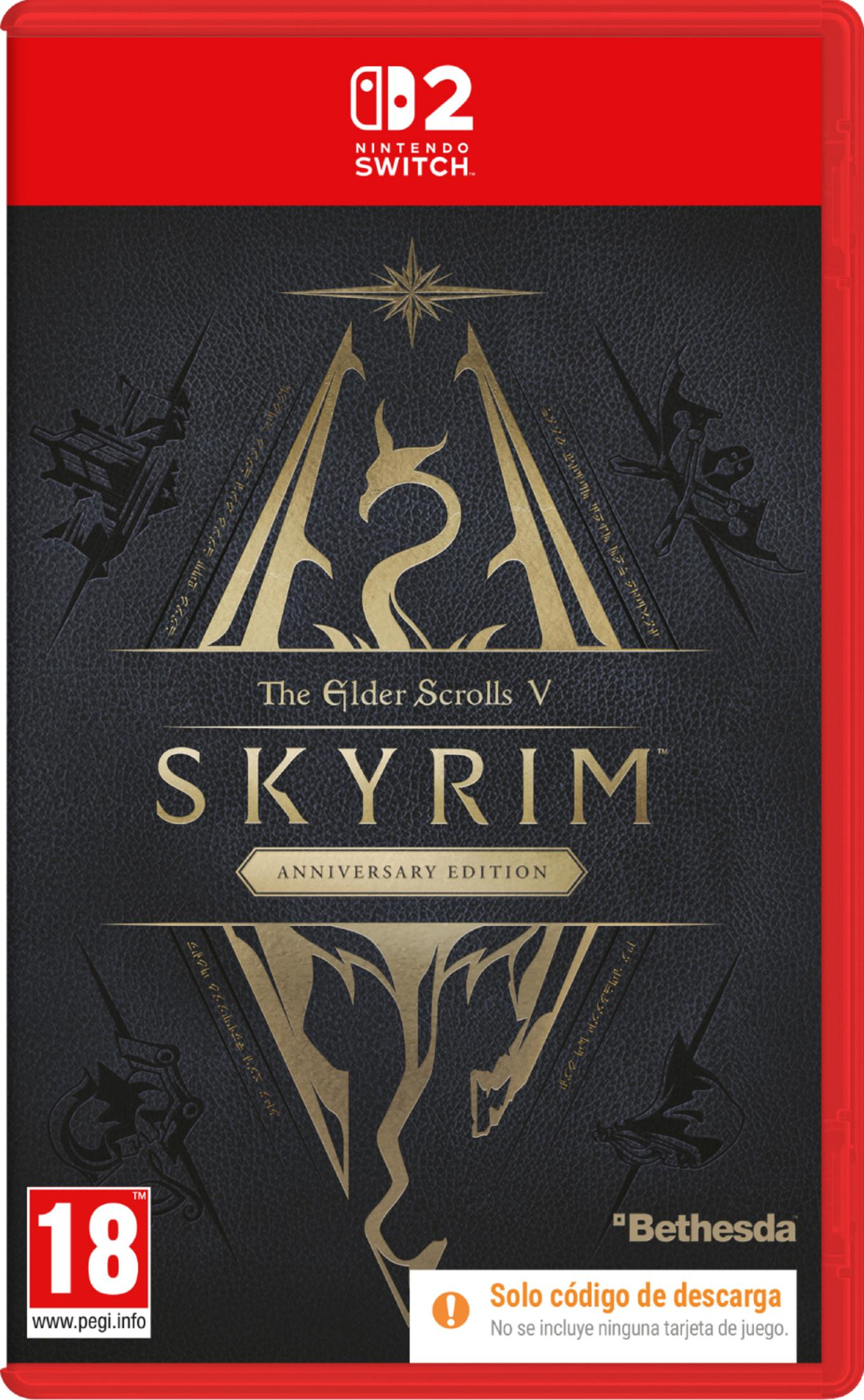 Custodia Nintendo Switch Skyrim Anniversary Edition con drago e classificazione 18.