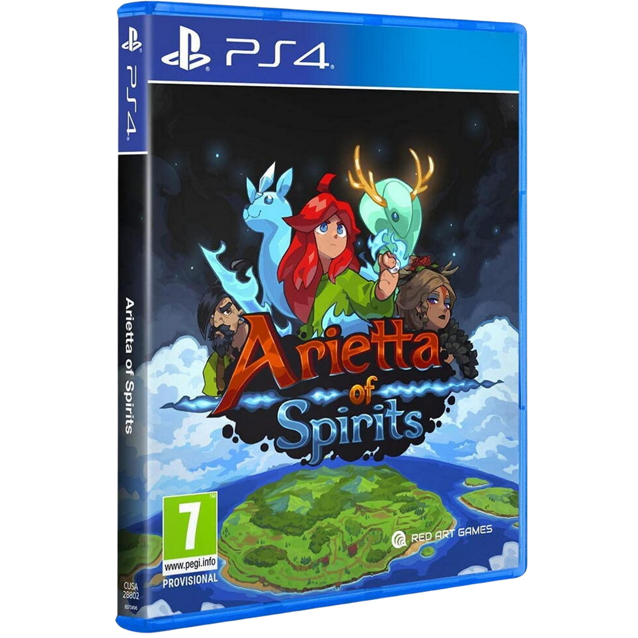 Copertina del gioco PS4 Arietta of Spirits con personaggi e isole.