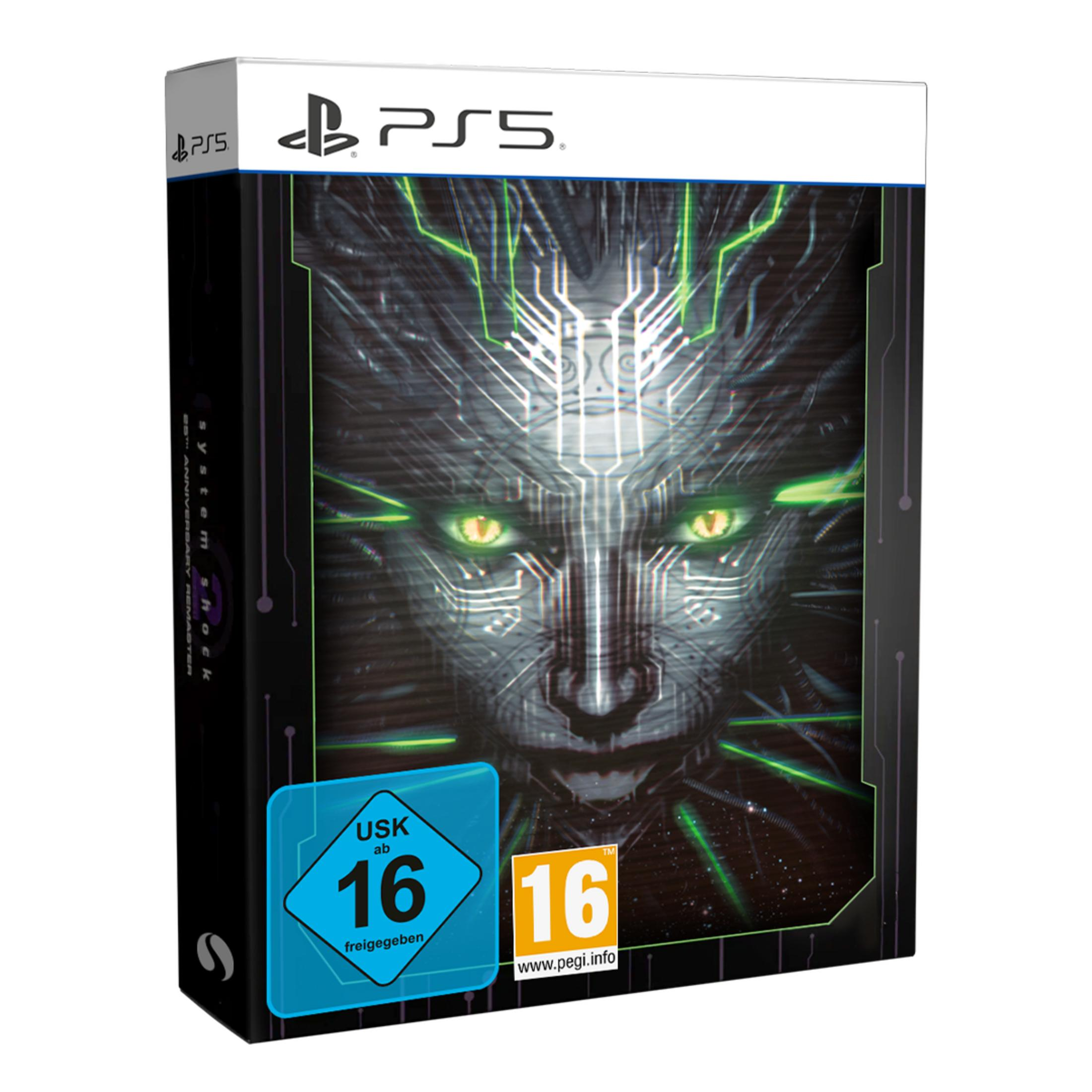 Gioco PS5 "System Shock" con volto cibernetico, USK 16.