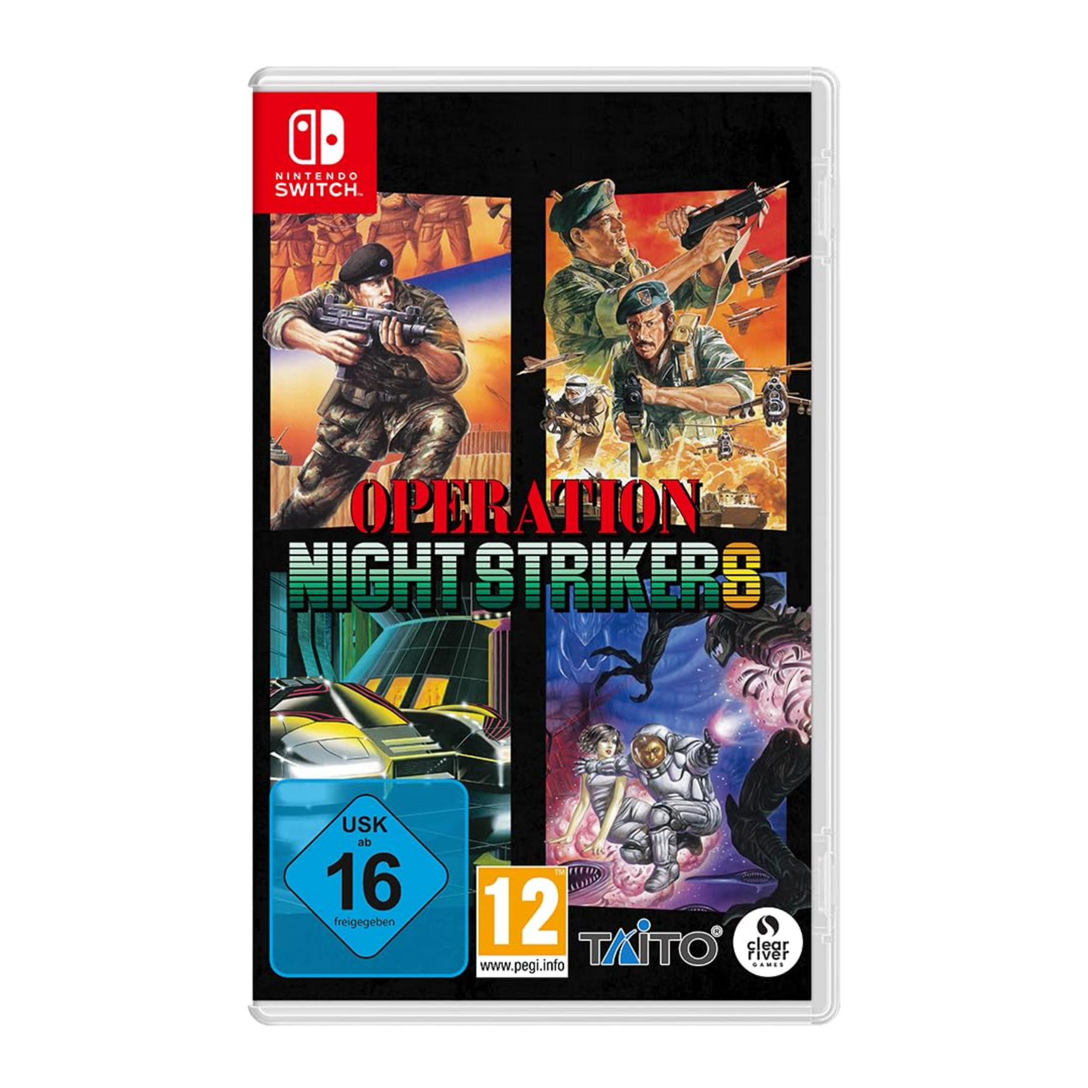 Copertina gioco Nintendo Switch con soldati, aerei, auto e creatura aliena.