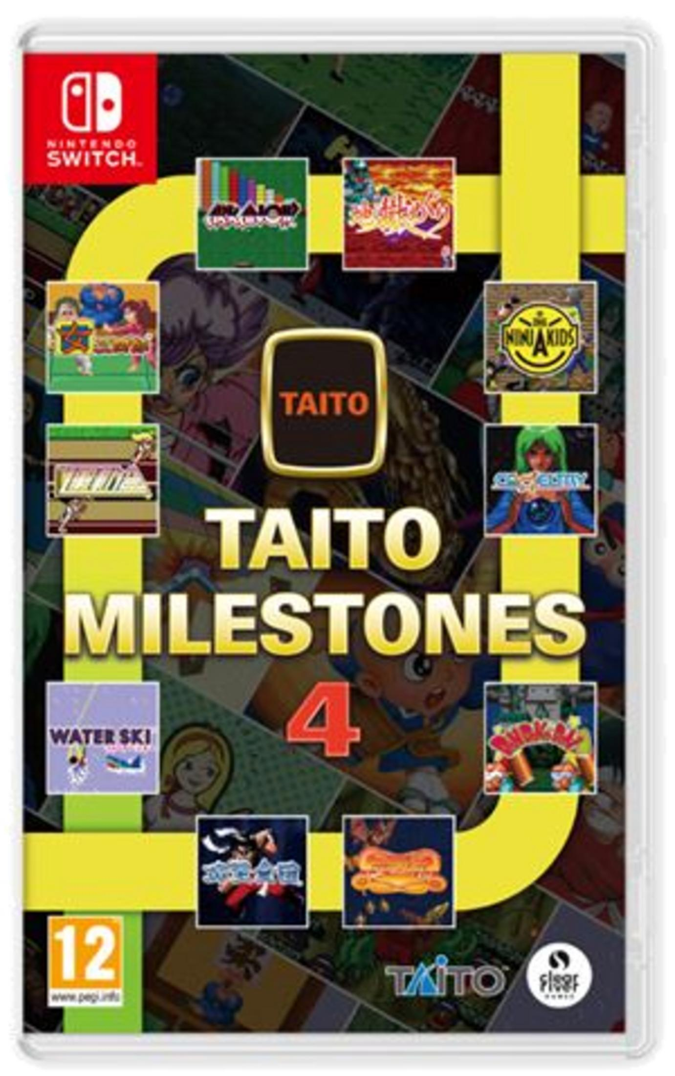 La custodia del gioco Nintendo Switch Taito Milestones 4 mostra icone di gioco.