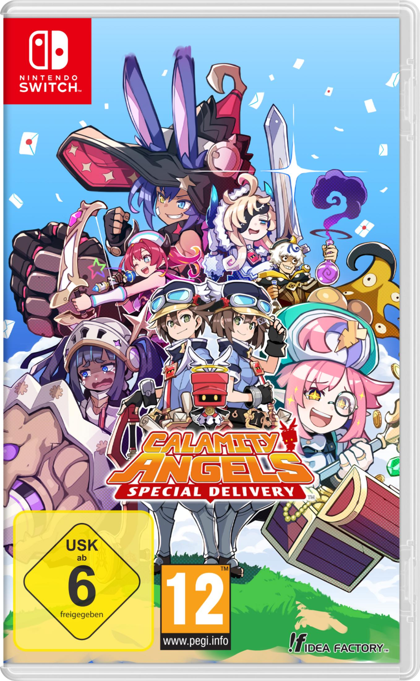 Copertina gioco Nintendo Switch con personaggi anime, tra cui un coniglio e un robot.