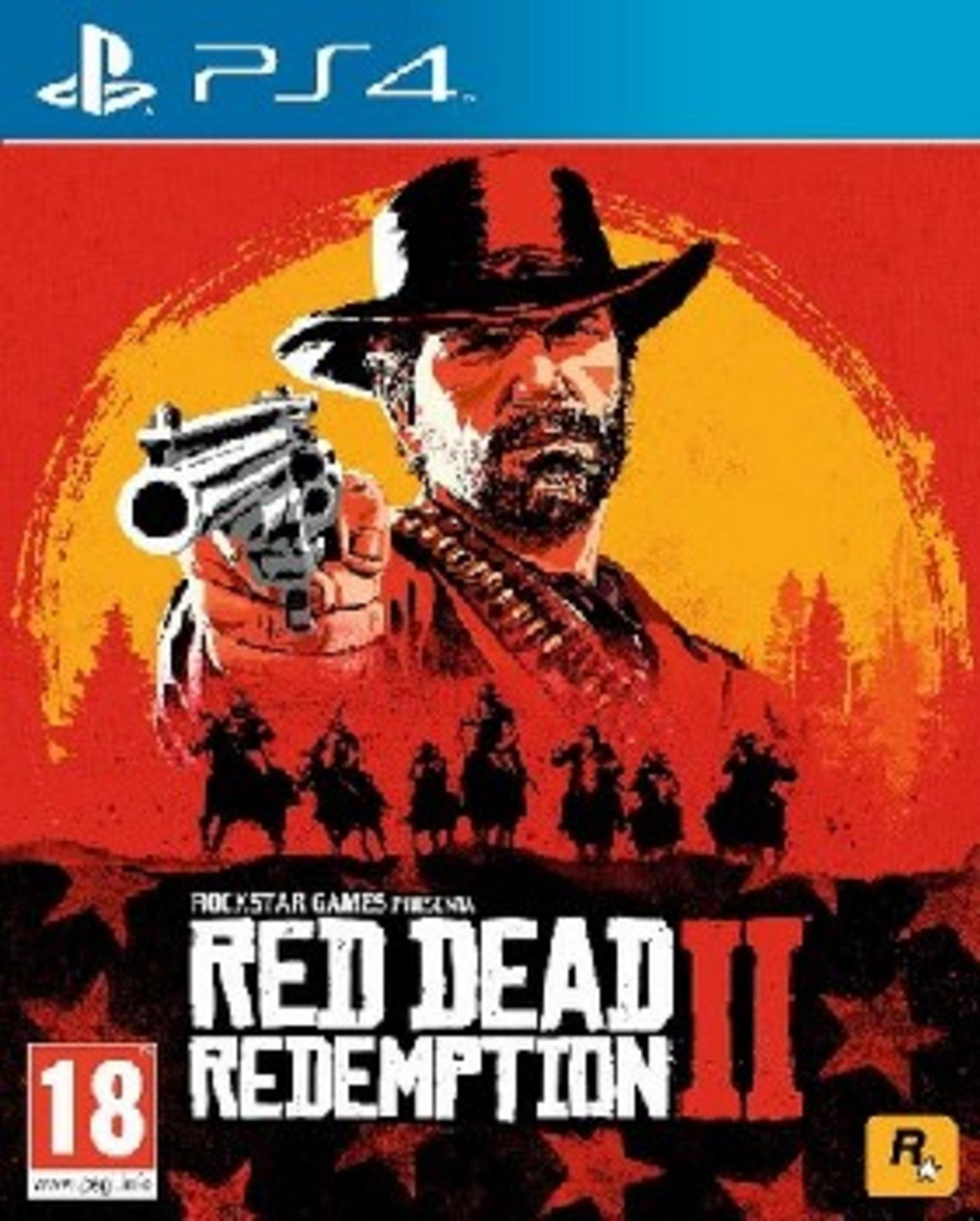 Un cowboy con cappello punta una pistola davanti a uno sfondo rosso e giallo.