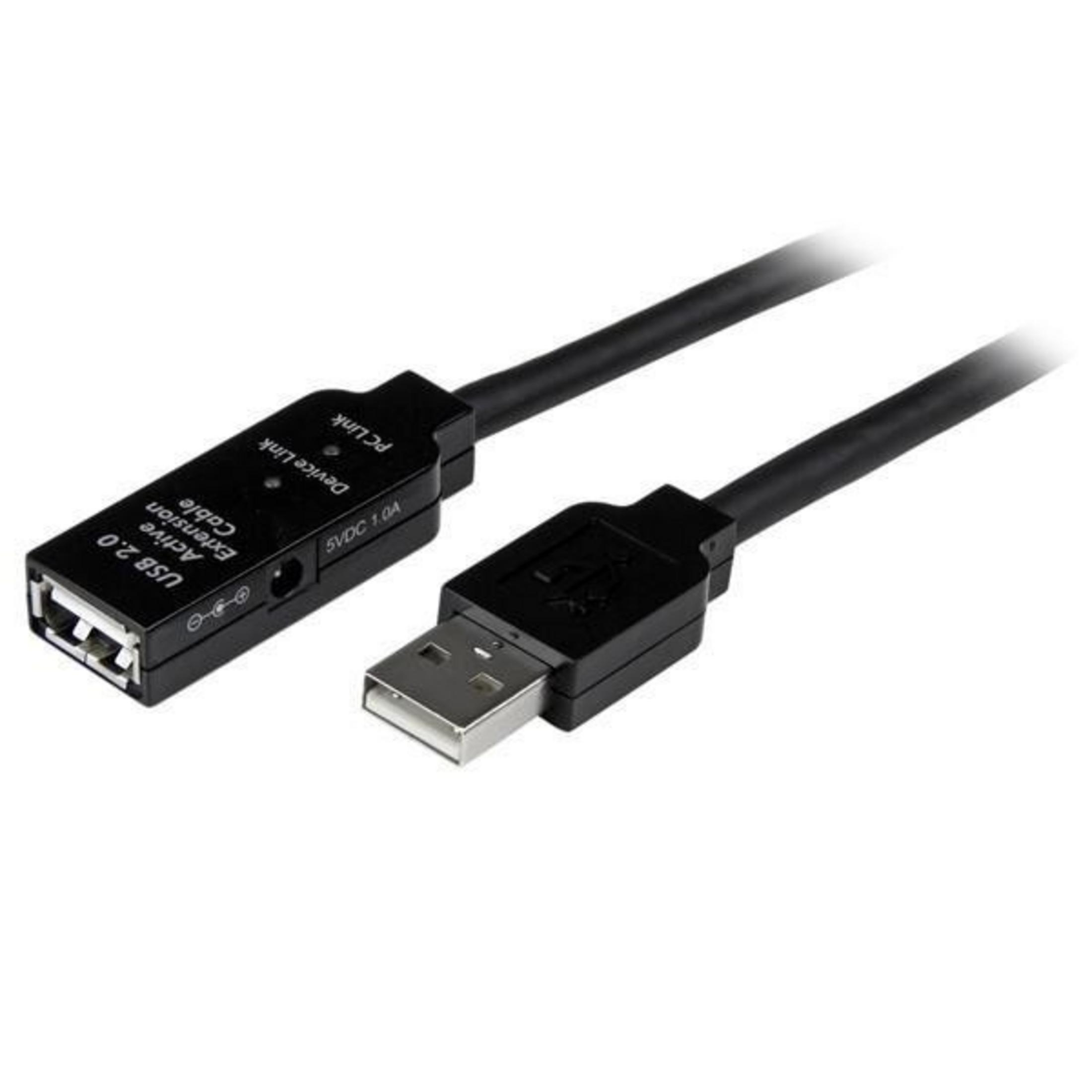 Cavo di estensione USB 2.0 attivo con connettori maschio e femmina.