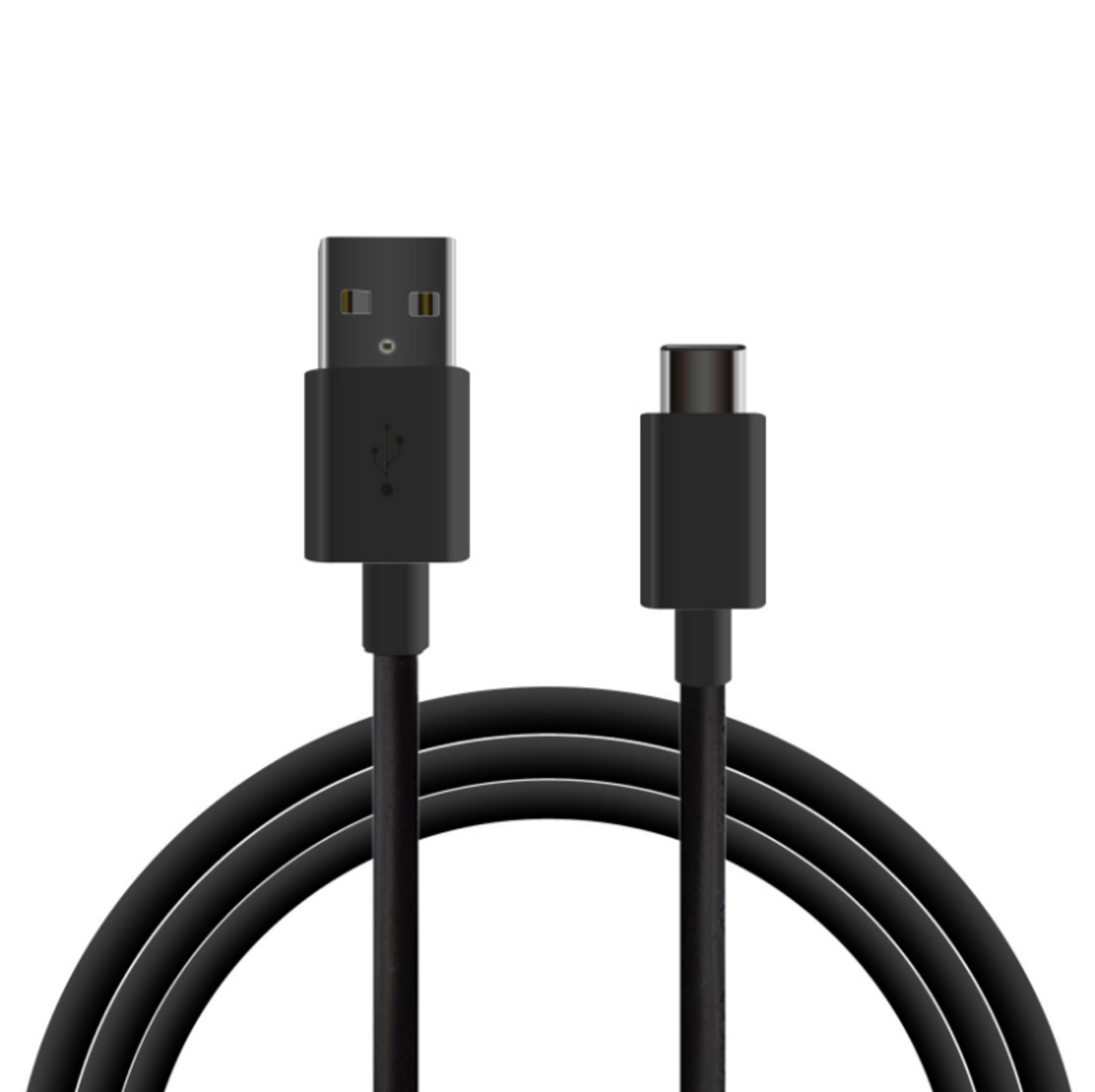 A black USB-A to USB-C cable with both connectors visible.