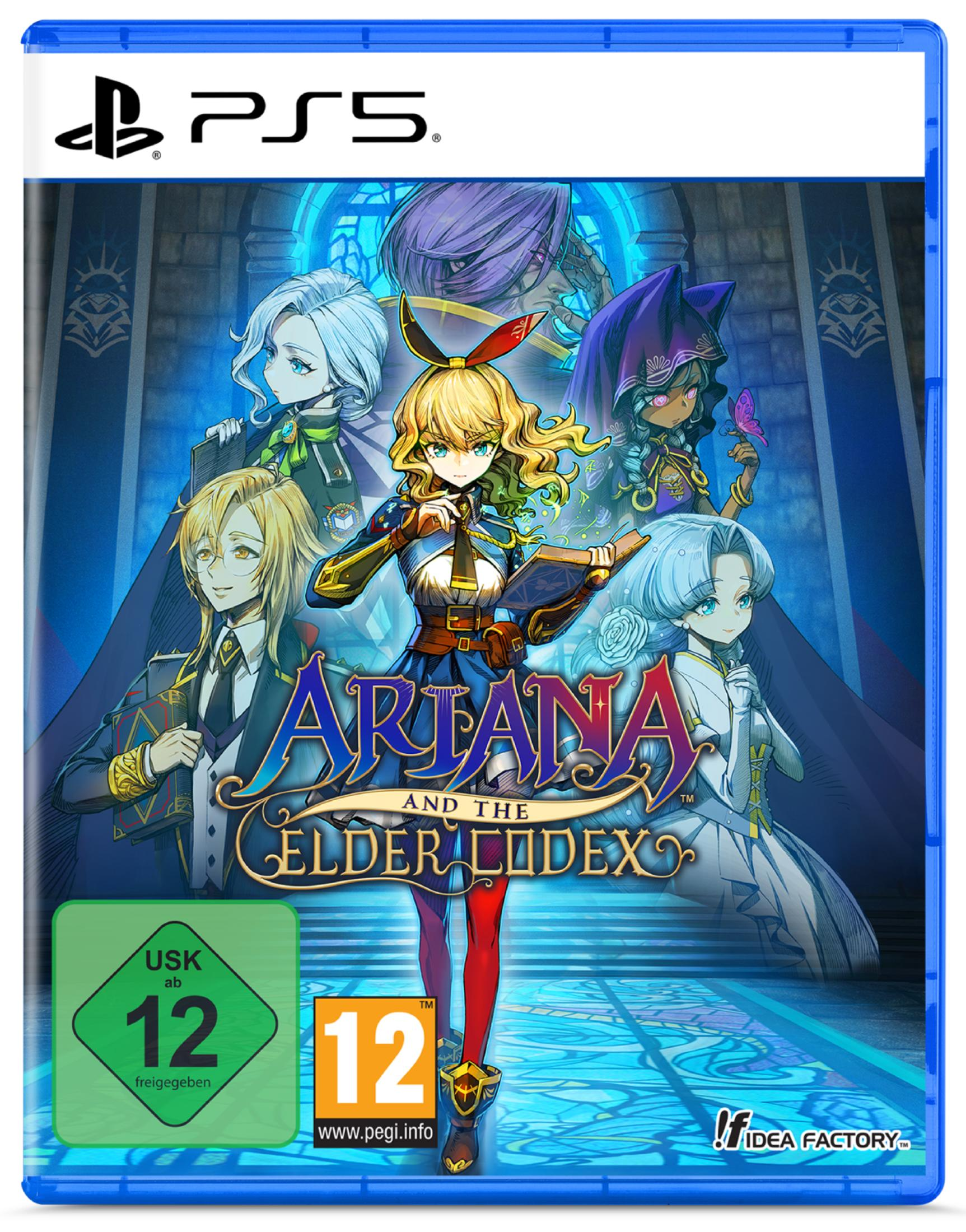 Copertina del gioco PS5 con diversi personaggi anime e il titolo 'Artana and the Elder Codex'.