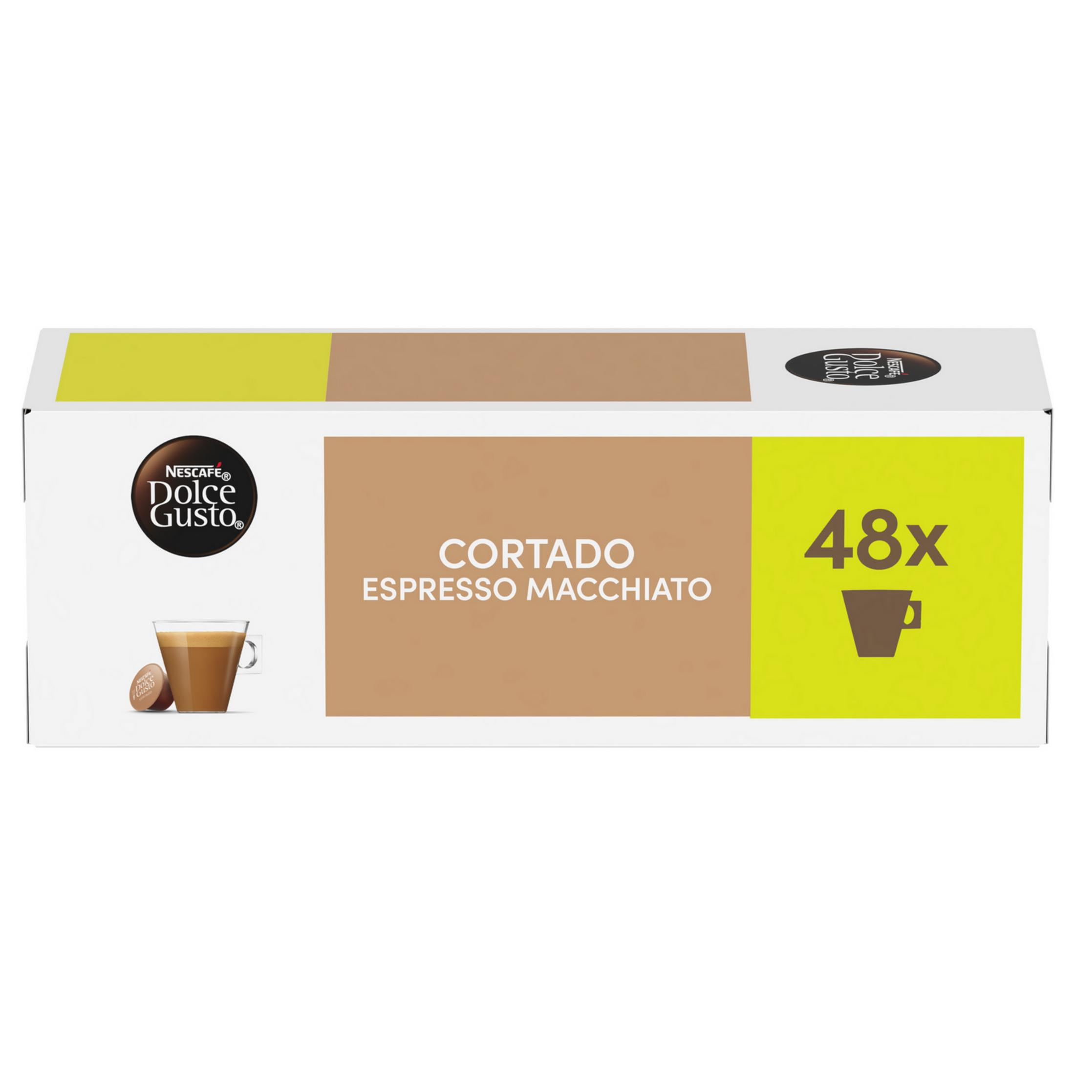 Confezione da 48 capsule Nescafé Dolce Gusto Cortado Espresso Macchiato.
