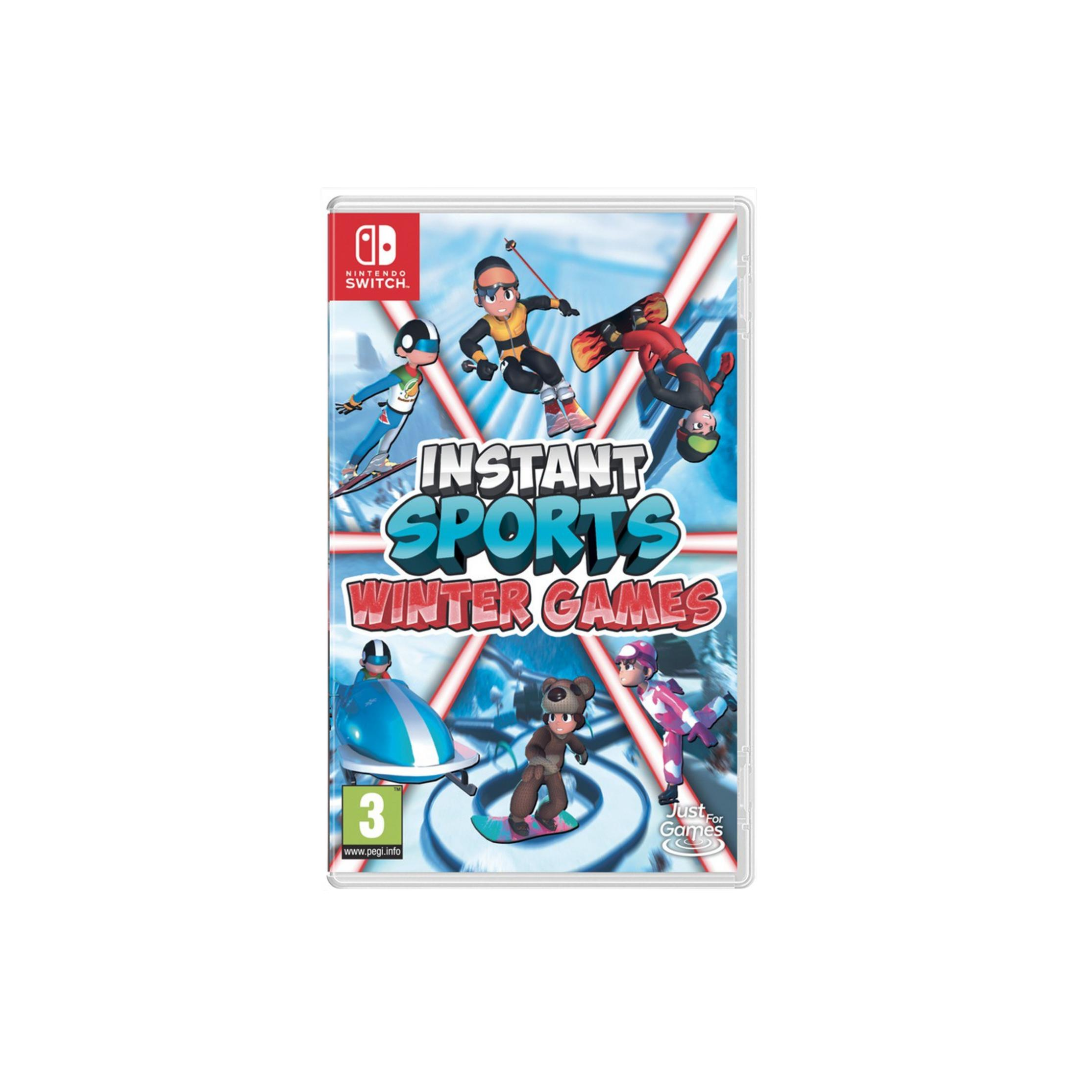 Copertina gioco Nintendo Switch: Personaggi cartoni animati con abbigliamento sportivo invernale.