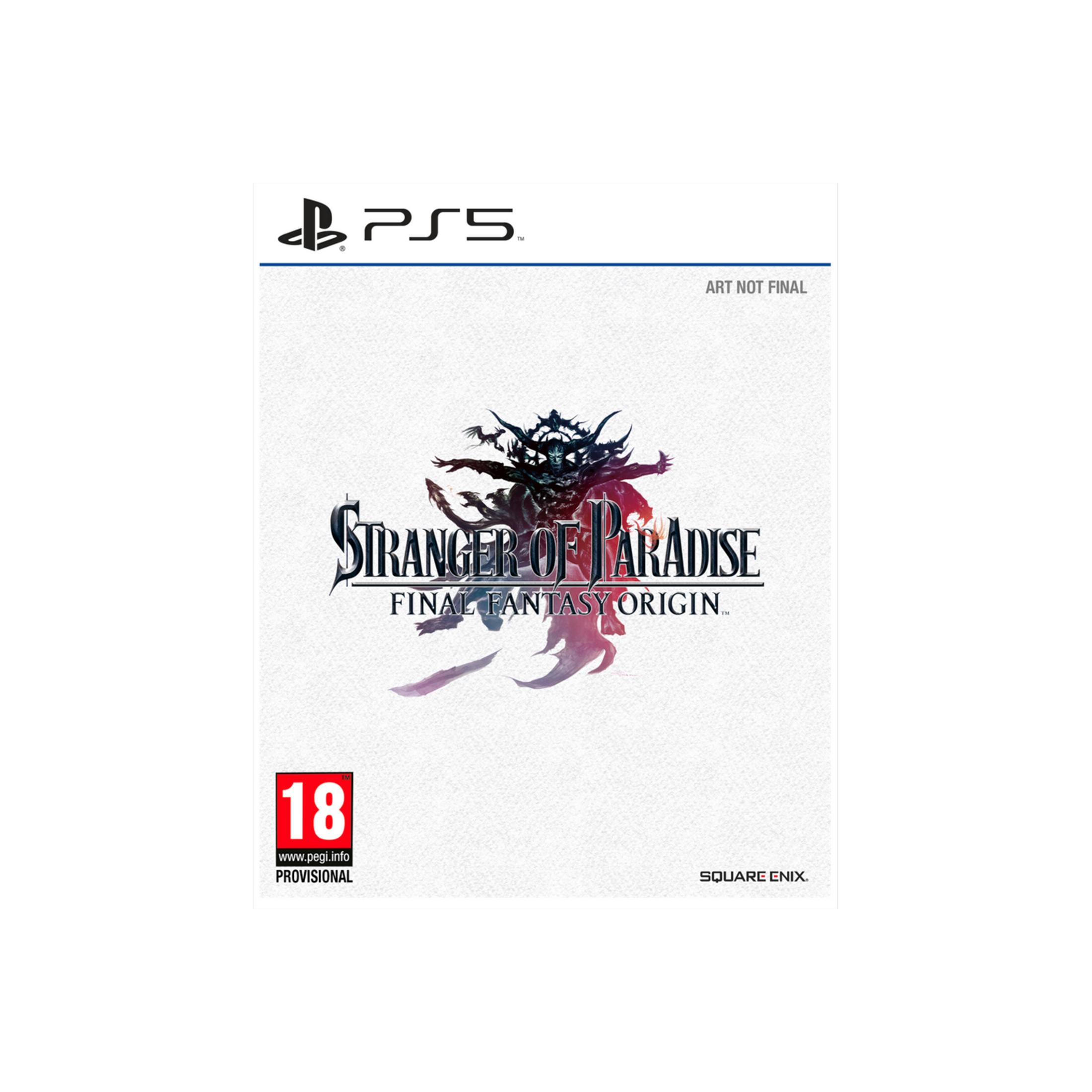 Copertina gioco Playstation 5 Stranger of Paradise. Con classificazione PEGI 18.