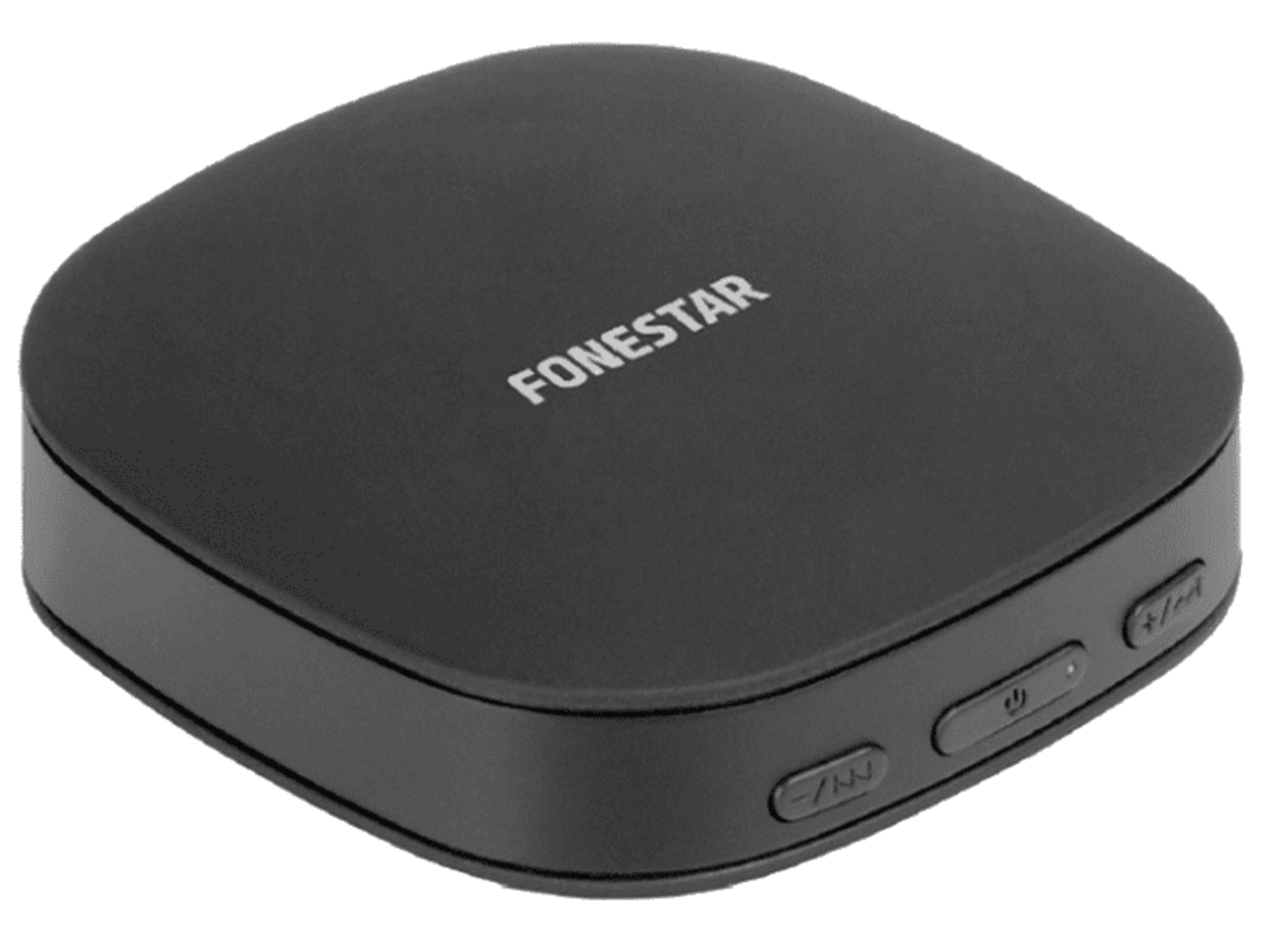 Un dispositivo Fonestar cuadrado negro con botones laterales.
