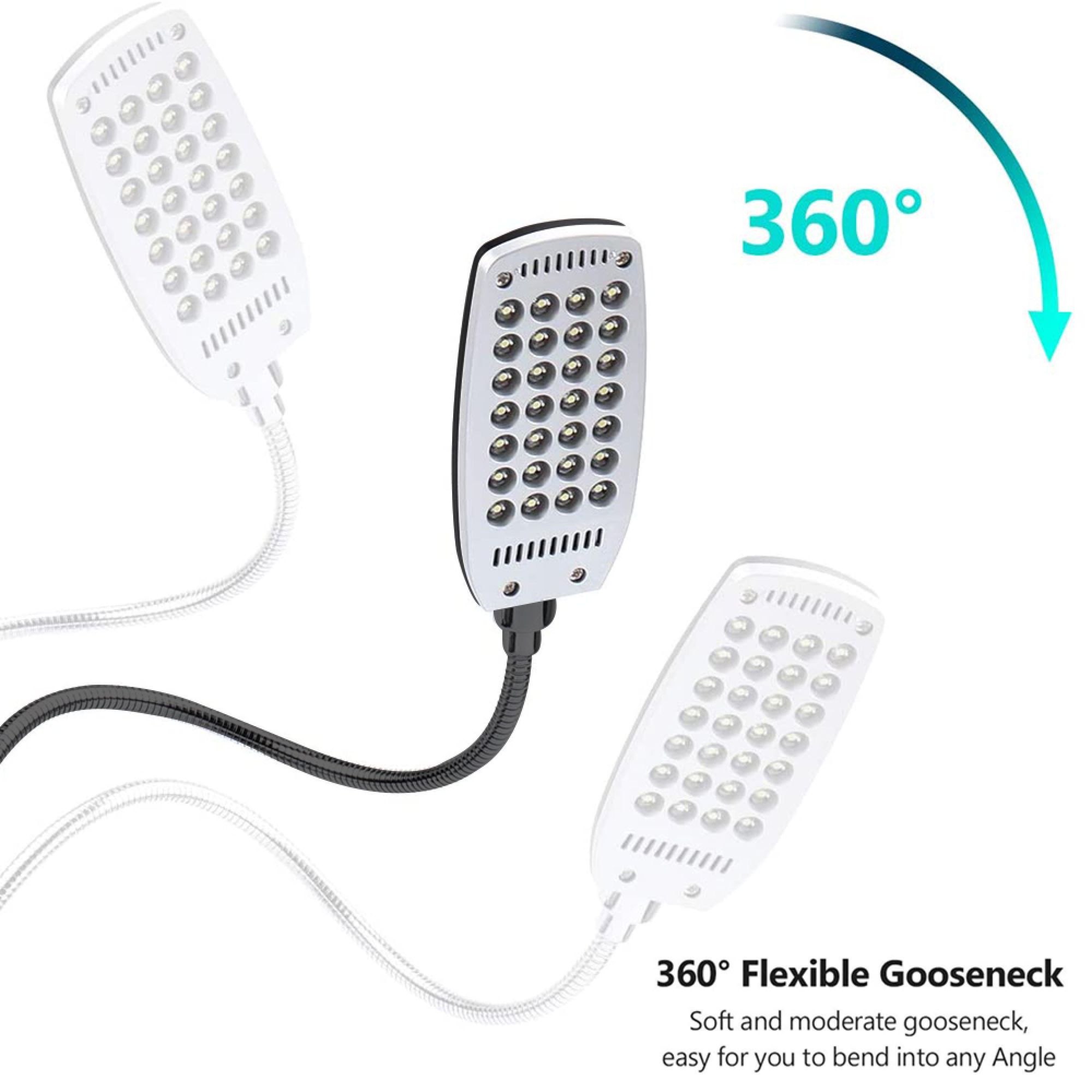 Ein flexibles LED-Licht mit 360-Grad-Schwanenhals und vielen Lichtern.