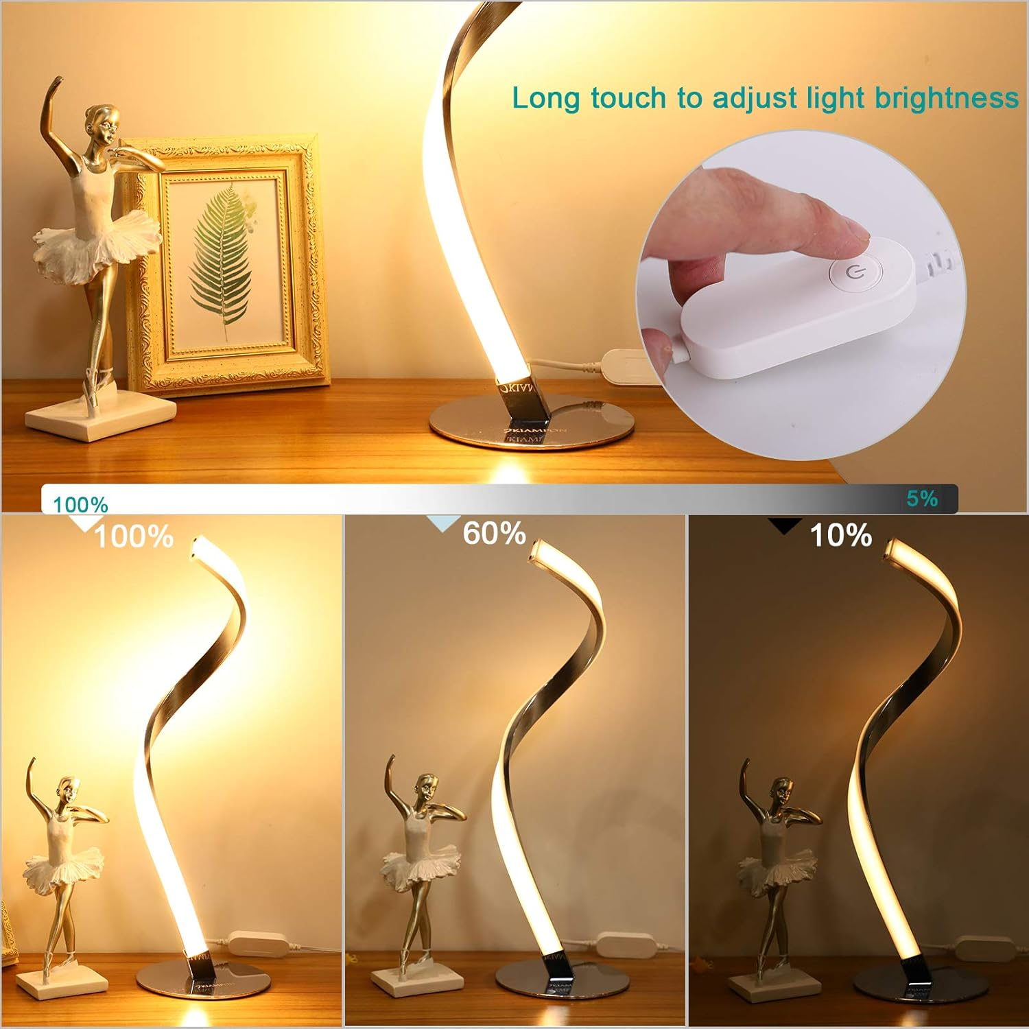 Eine moderne Lampe mit Ballett-Dekoration, Helligkeit einstellbar.