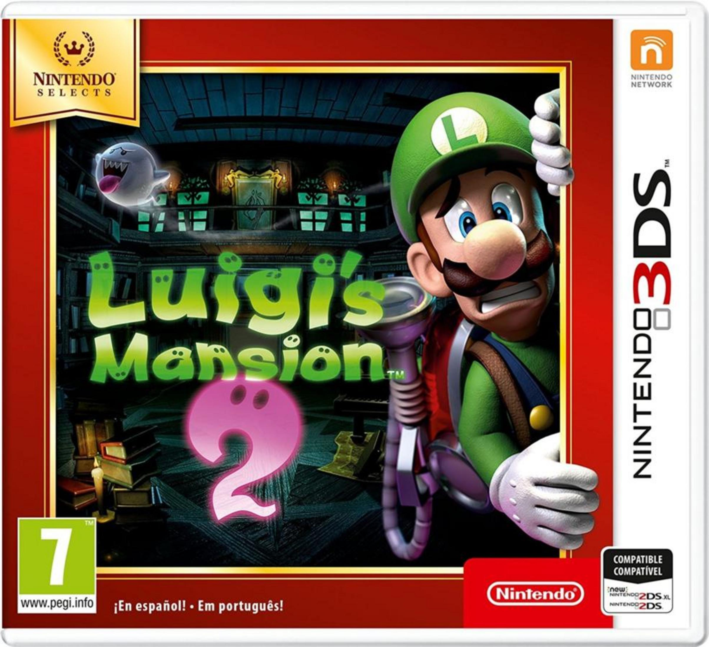 Luigi con torcia e fantasma sulla copertina di Luigi's Mansion 2.