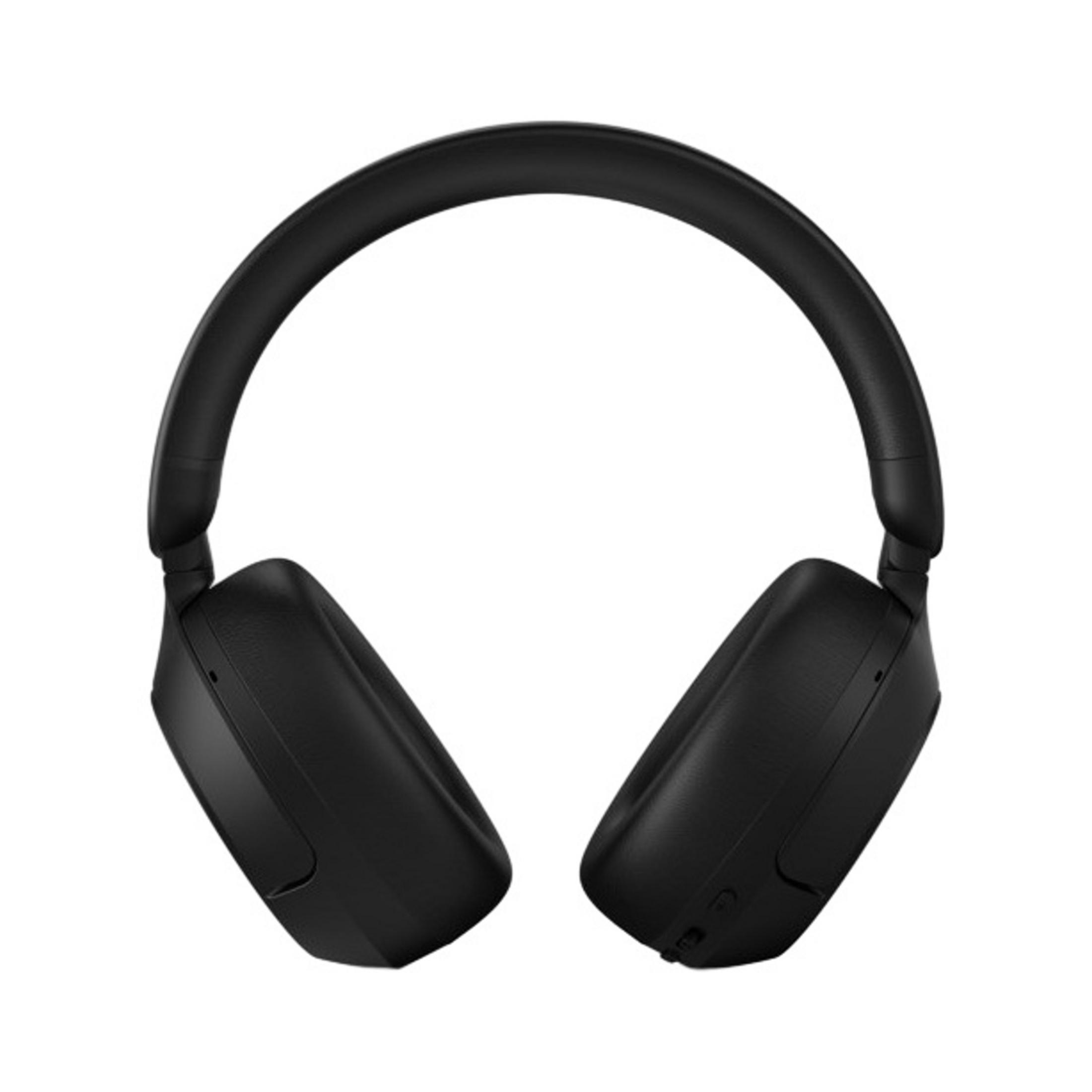 Schwarze Over-Ear-Kopfhörer mit gepolsterten Ohrmuscheln und verstellbarem Kopfbügel.